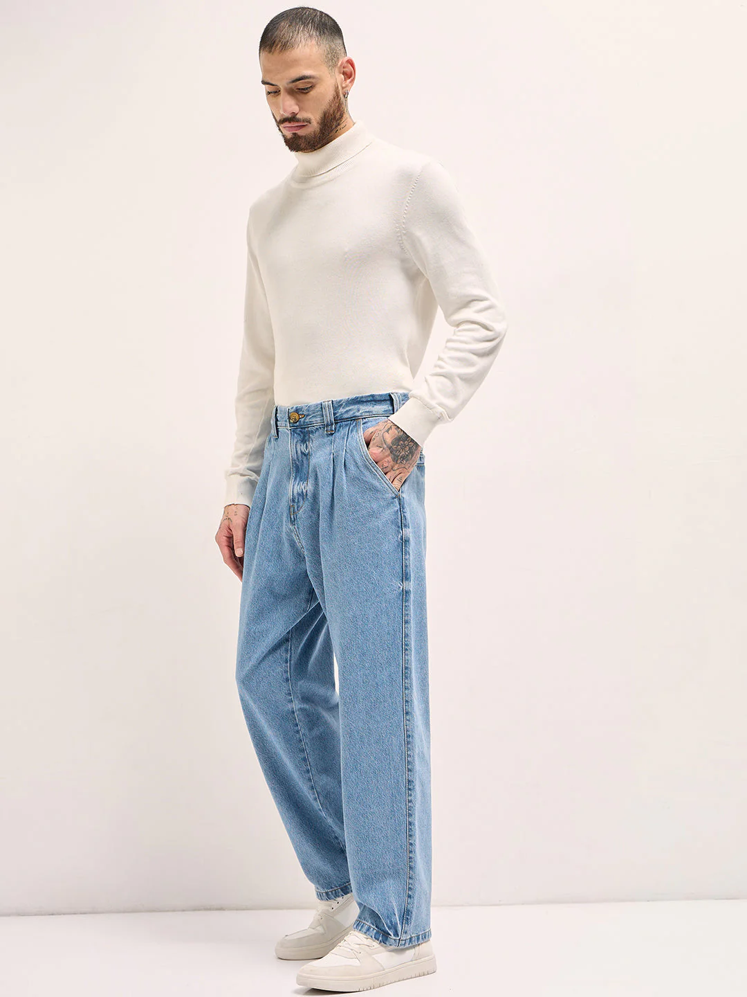 Men Classic Wide-Leg Denim Jeans - Image 3