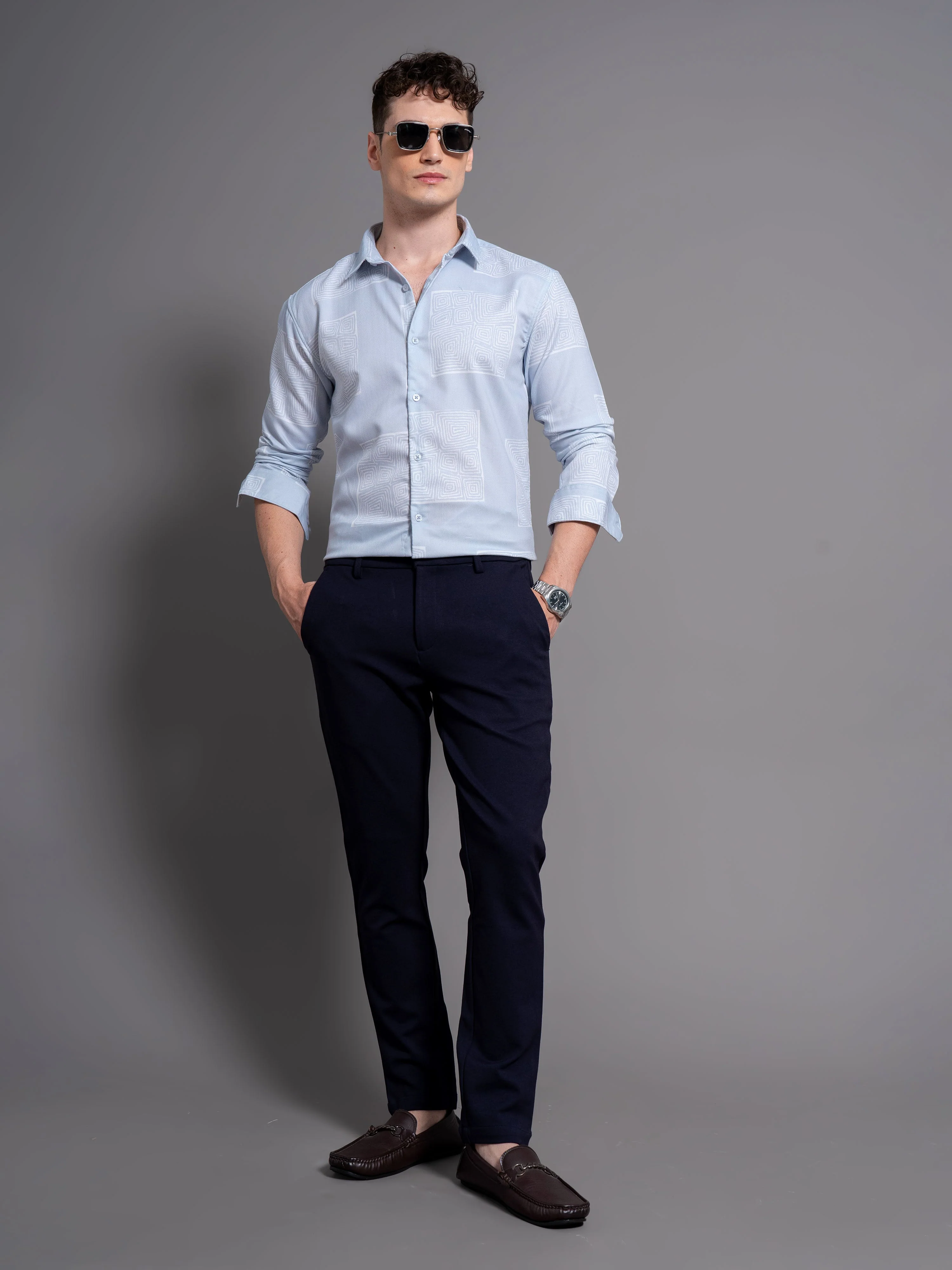 Men Clyde Beige Abstract Shirt - Image 6