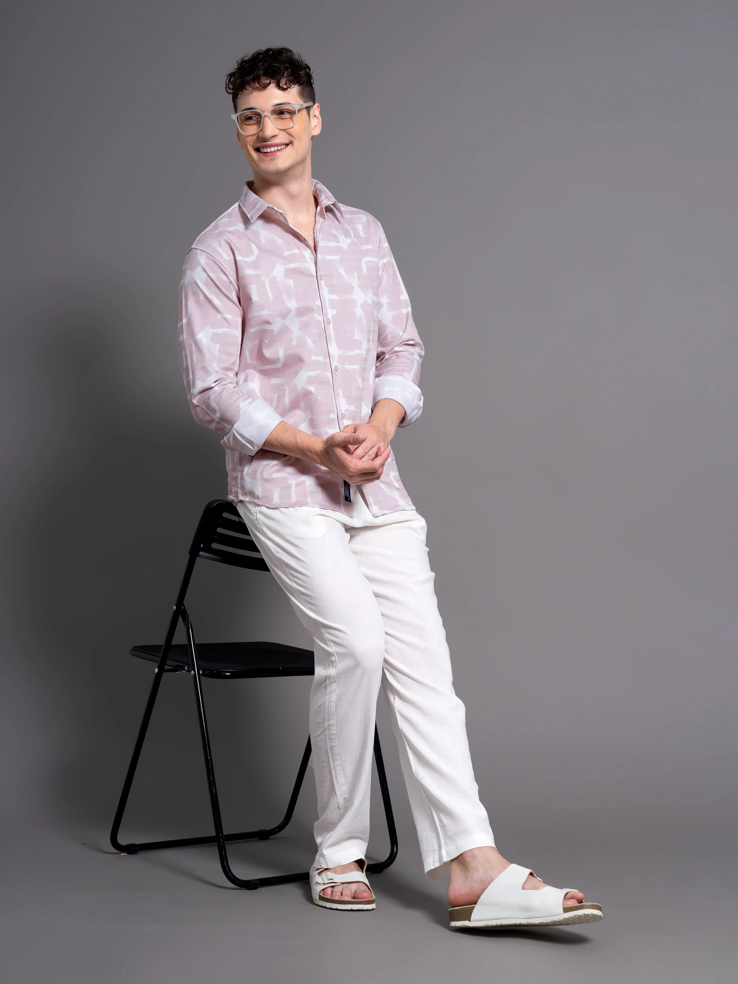 Men Clyde Blue Abstract Shirt - Image 6