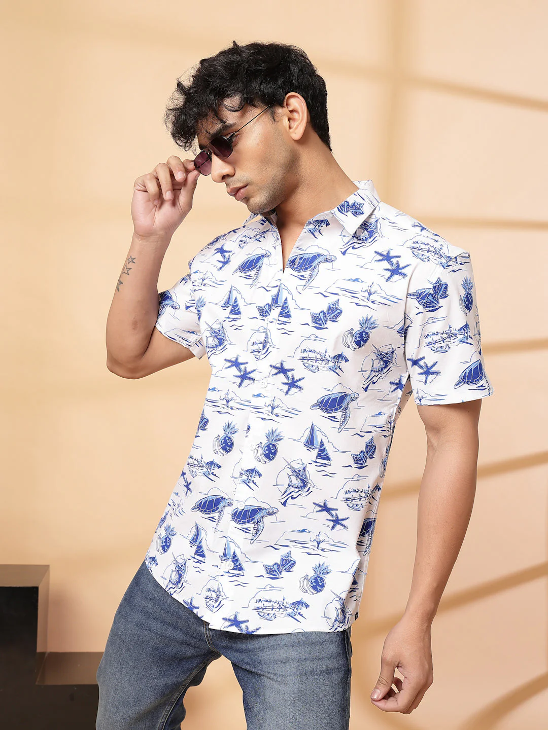 Men Coastal Vibes Cotton Fabric Shirt - Image 2