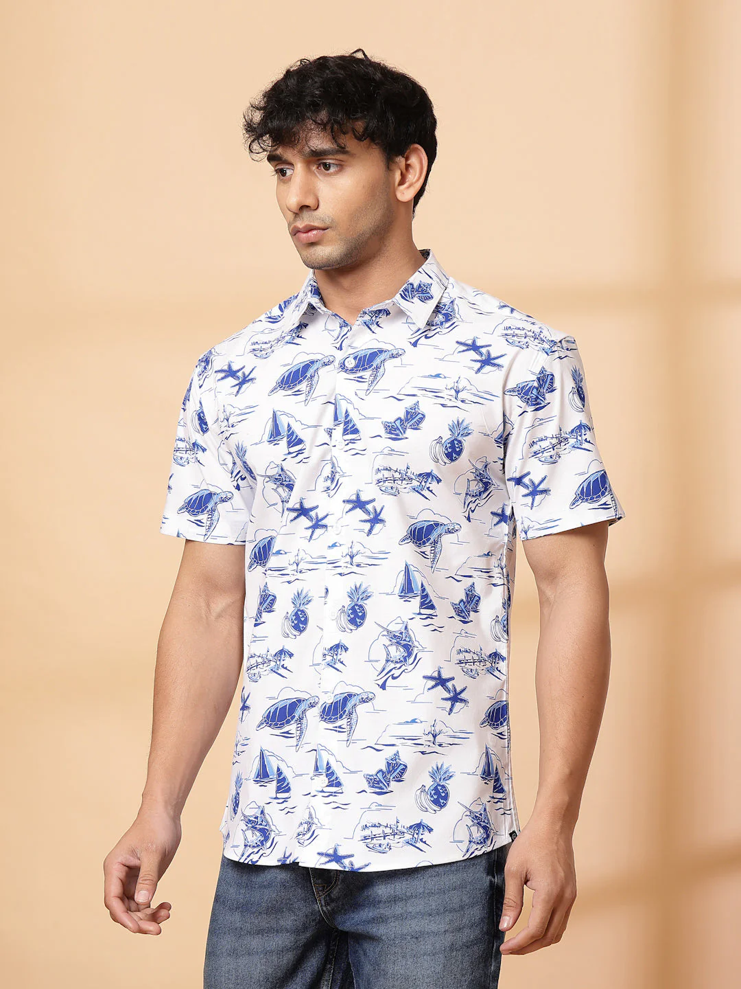 Men Coastal Vibes Cotton Fabric Shirt - Image 3