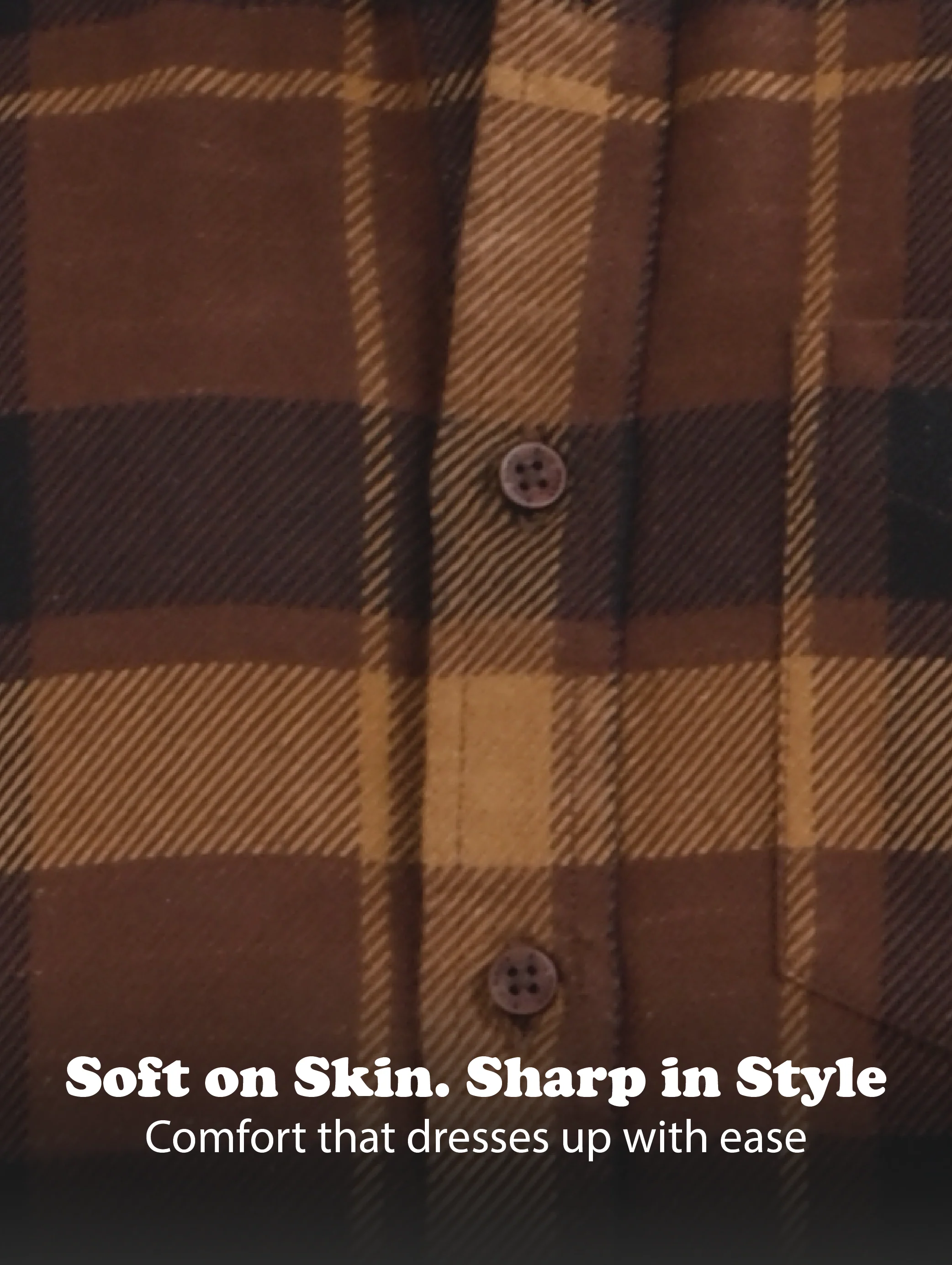Men Coffee Classic Checked Shirt - Image 12