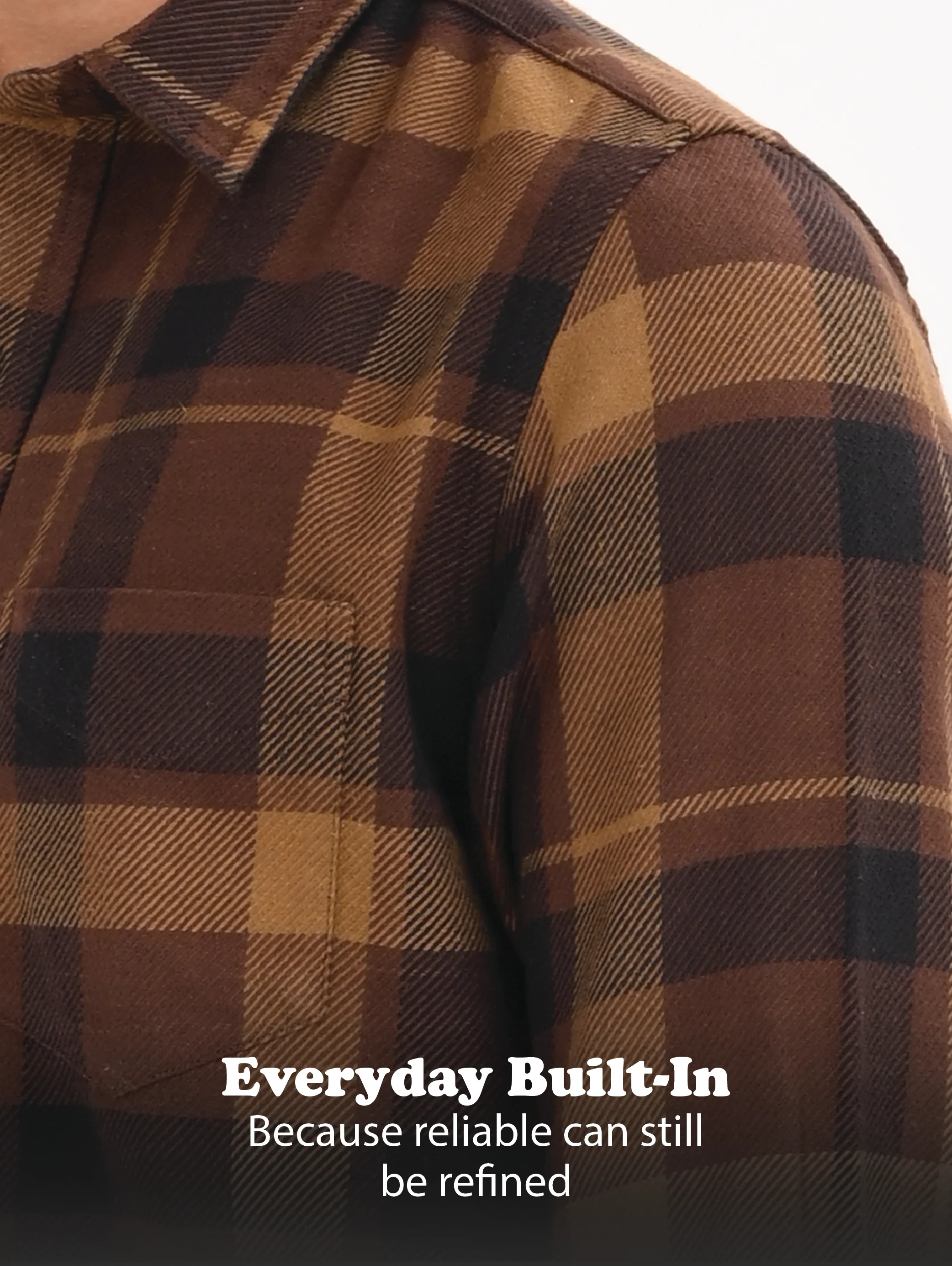 Men Coffee Classic Checked Shirt - Image 13