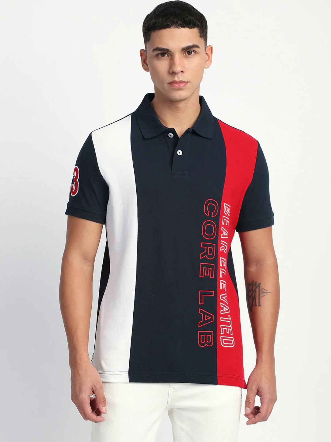 Men Color-block Graphic Regular Fit Polo T-Shirt - Image 2