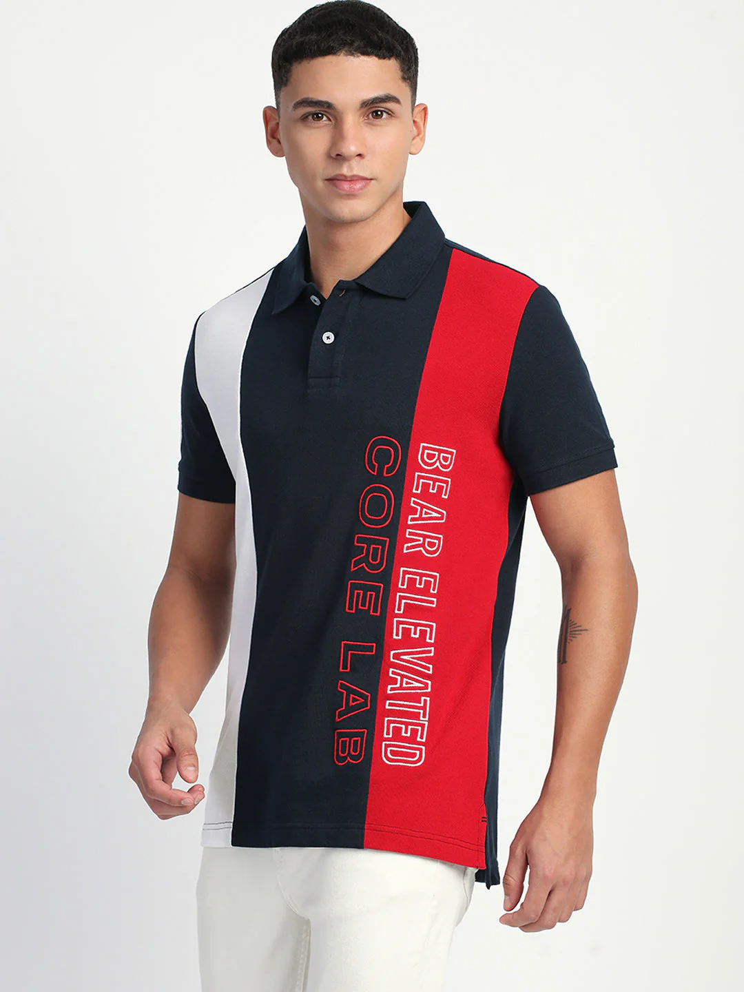 Men Color-block Graphic Regular Fit Polo T-Shirt - Image 3