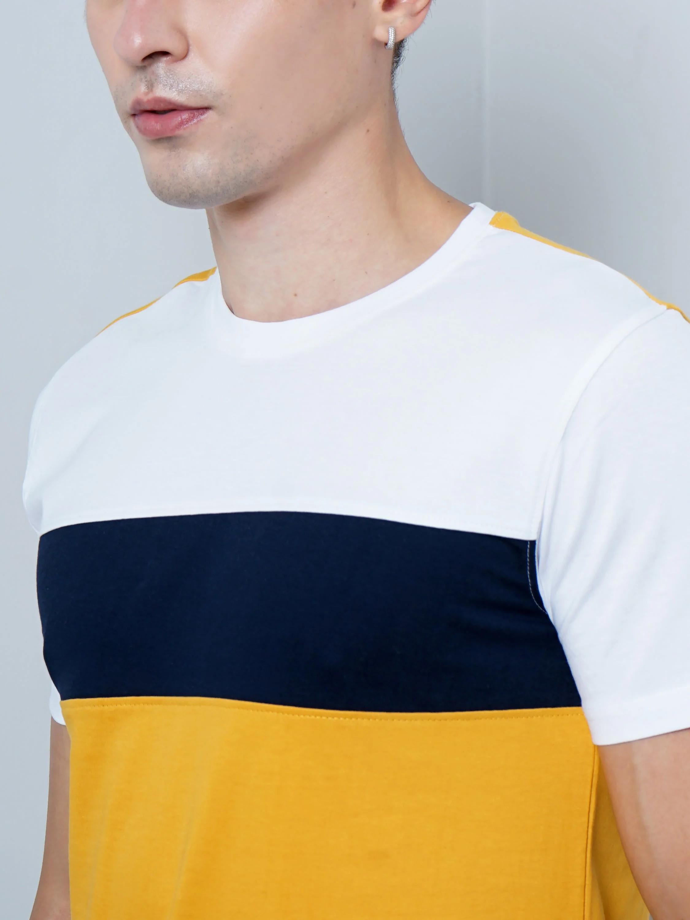 Men Color Block Yellow T-Shirt - Image 5