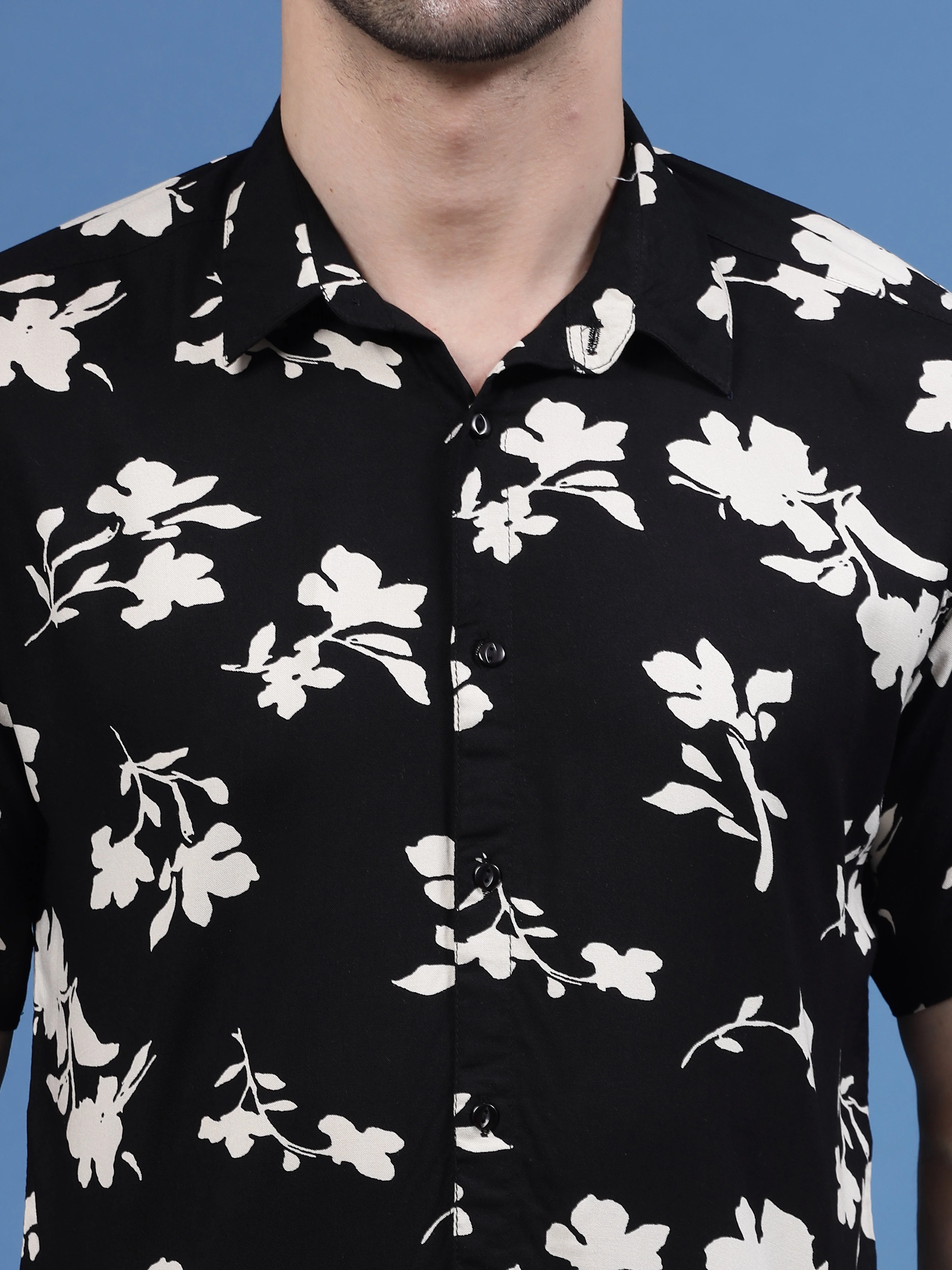 Men Color Mosaic Rayon Shirt - Image 3