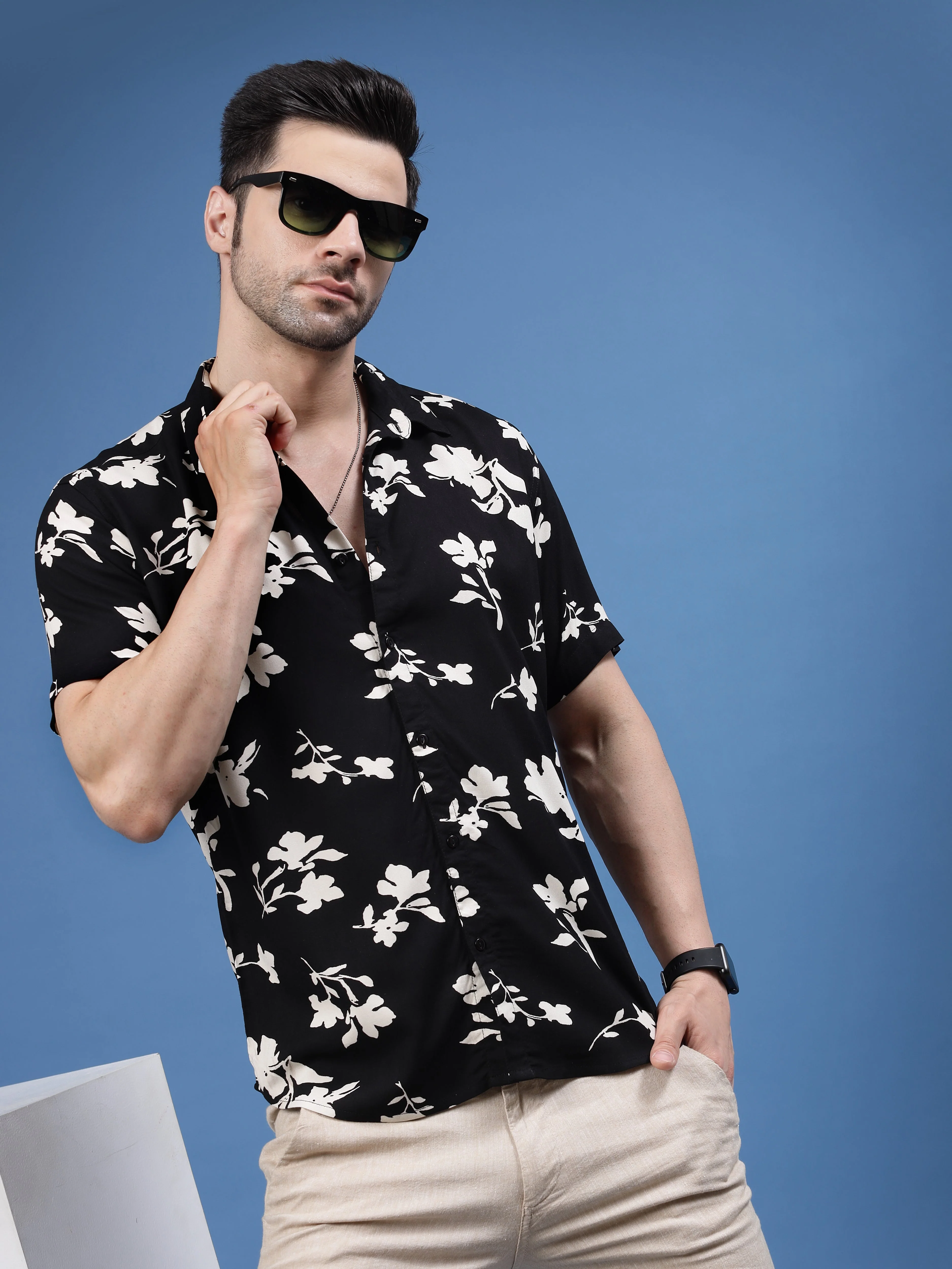Men Color Mosaic Rayon Shirt - Image 4