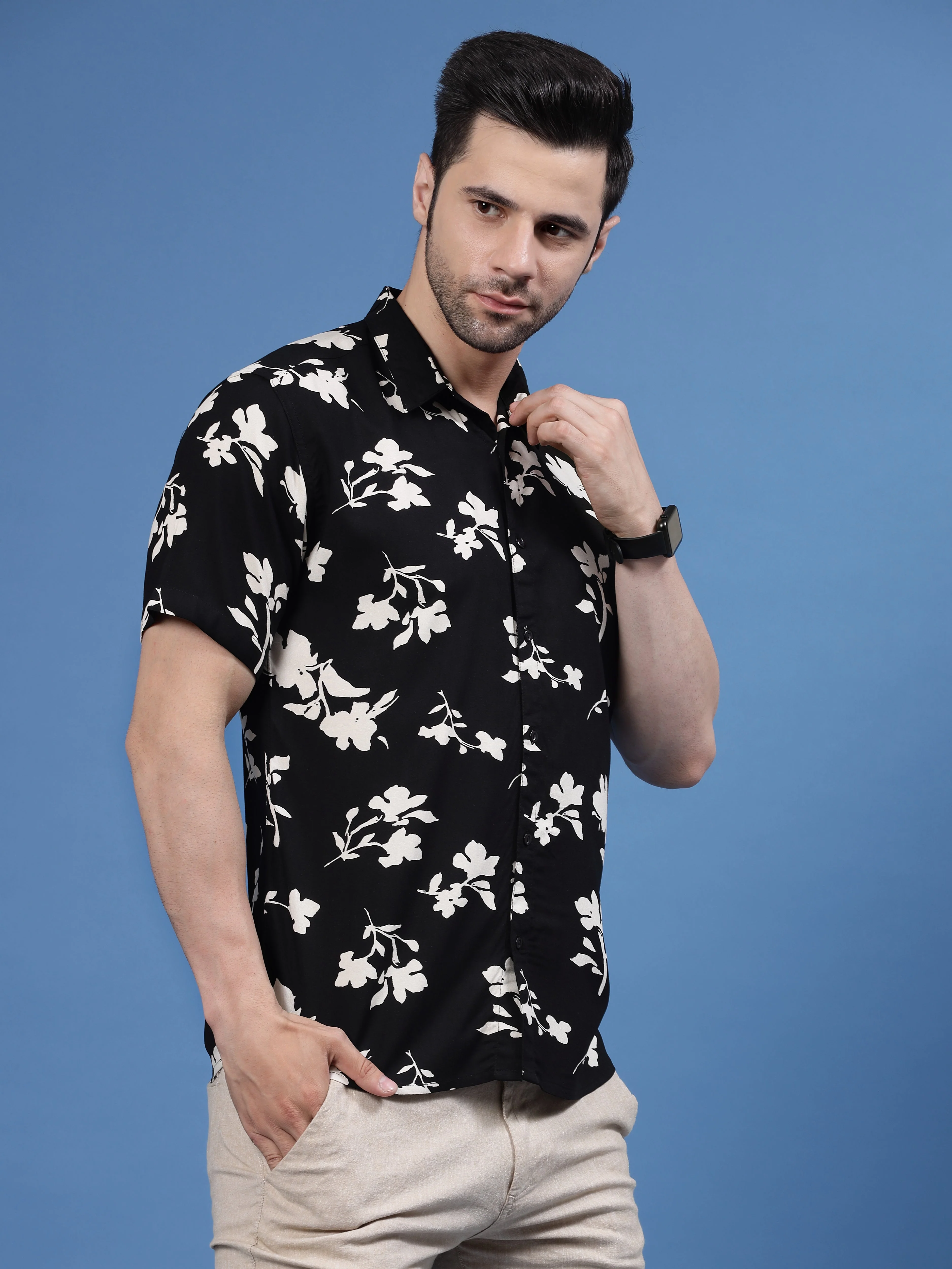 Men Color Mosaic Rayon Shirt - Image 5