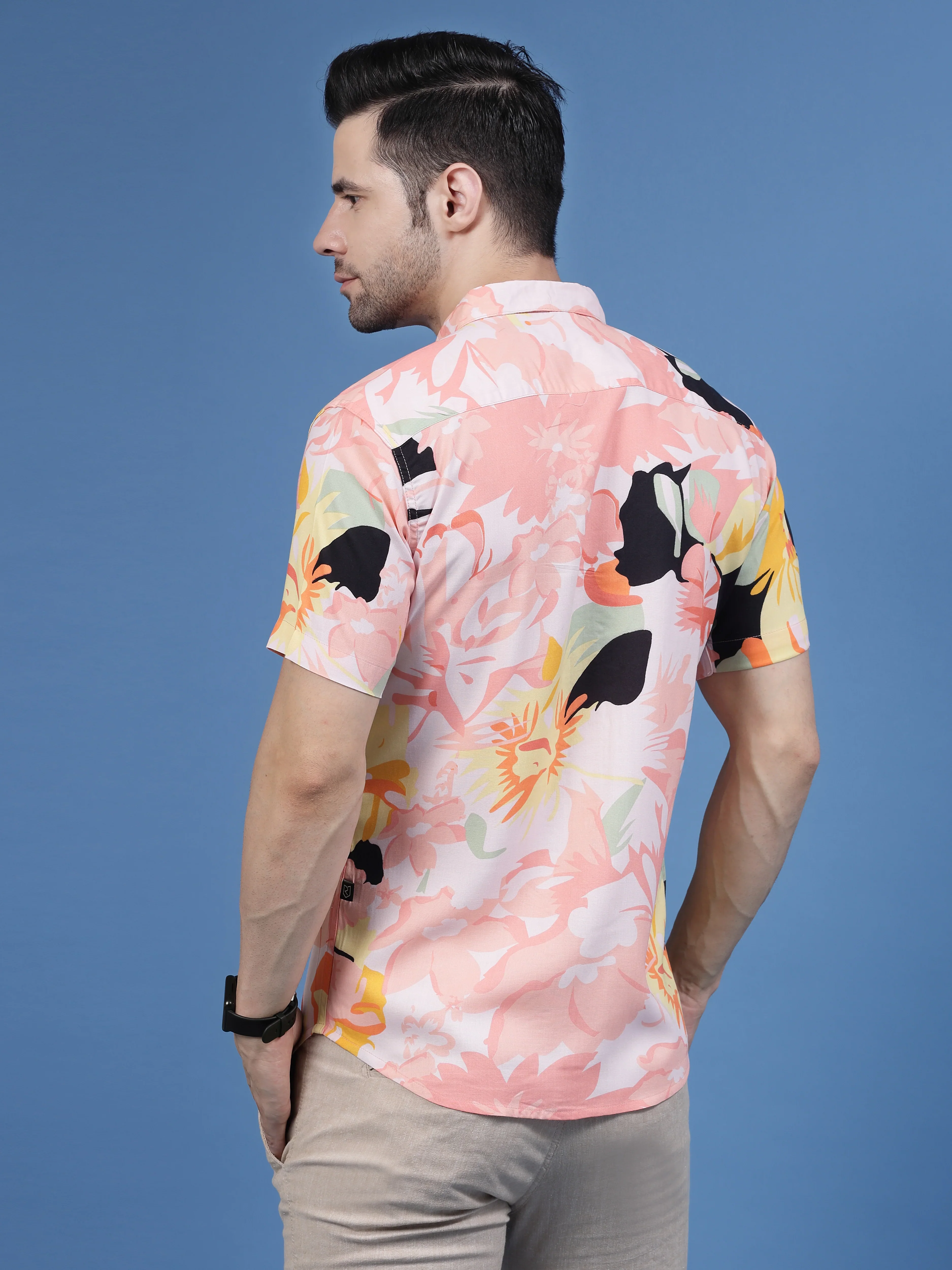 Men Color Mosaic Rayon Shirt - Image 2