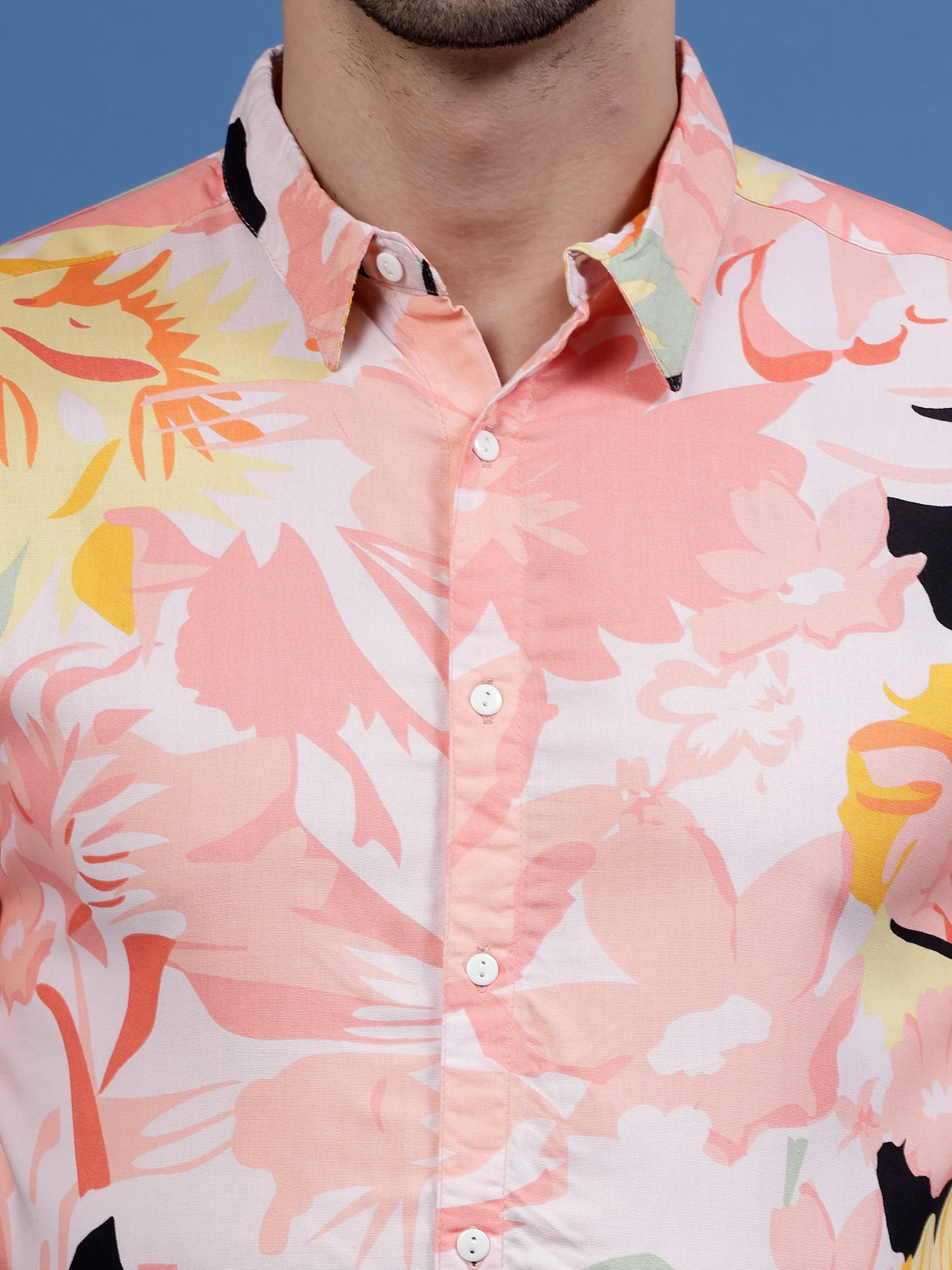 Men Color Mosaic Rayon Shirt - Image 3