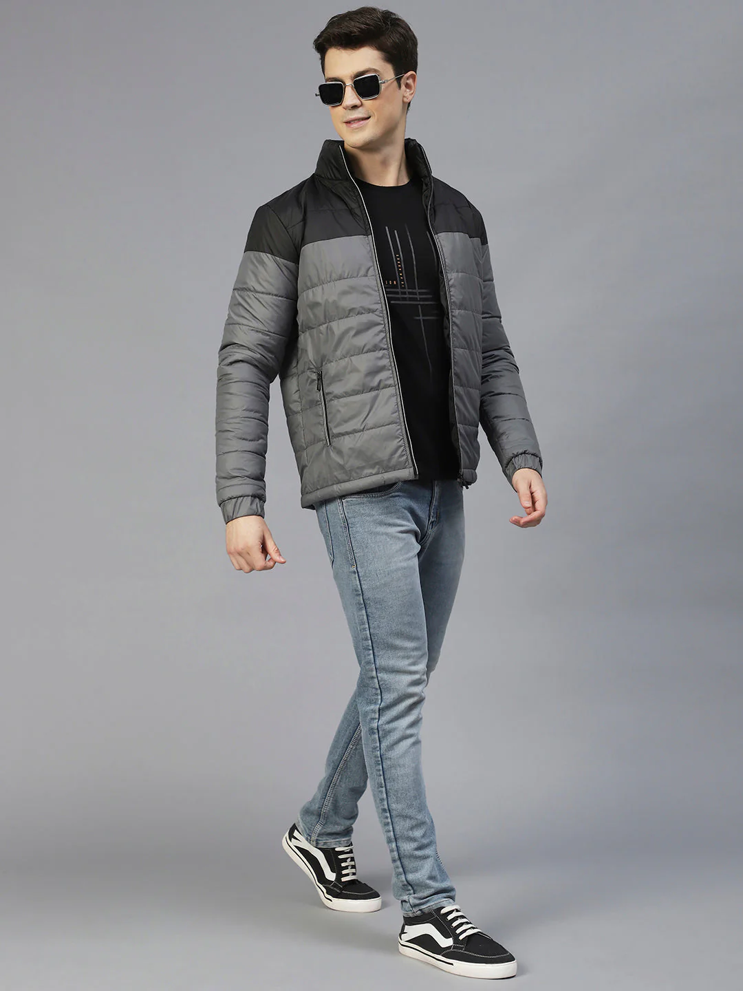 Men Colorblock Full Sleeves Puffer Jacket - Image 2