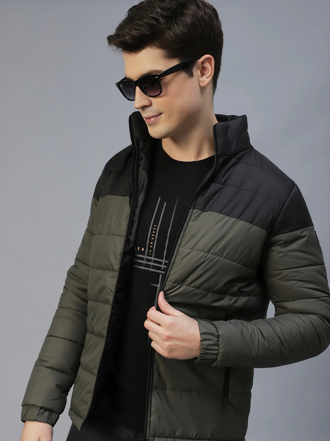 Men Colorblock Full Sleeves Puffer Jacket - Image 2