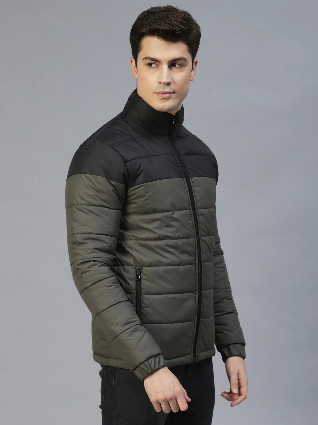 Men Colorblock Full Sleeves Puffer Jacket - Image 3