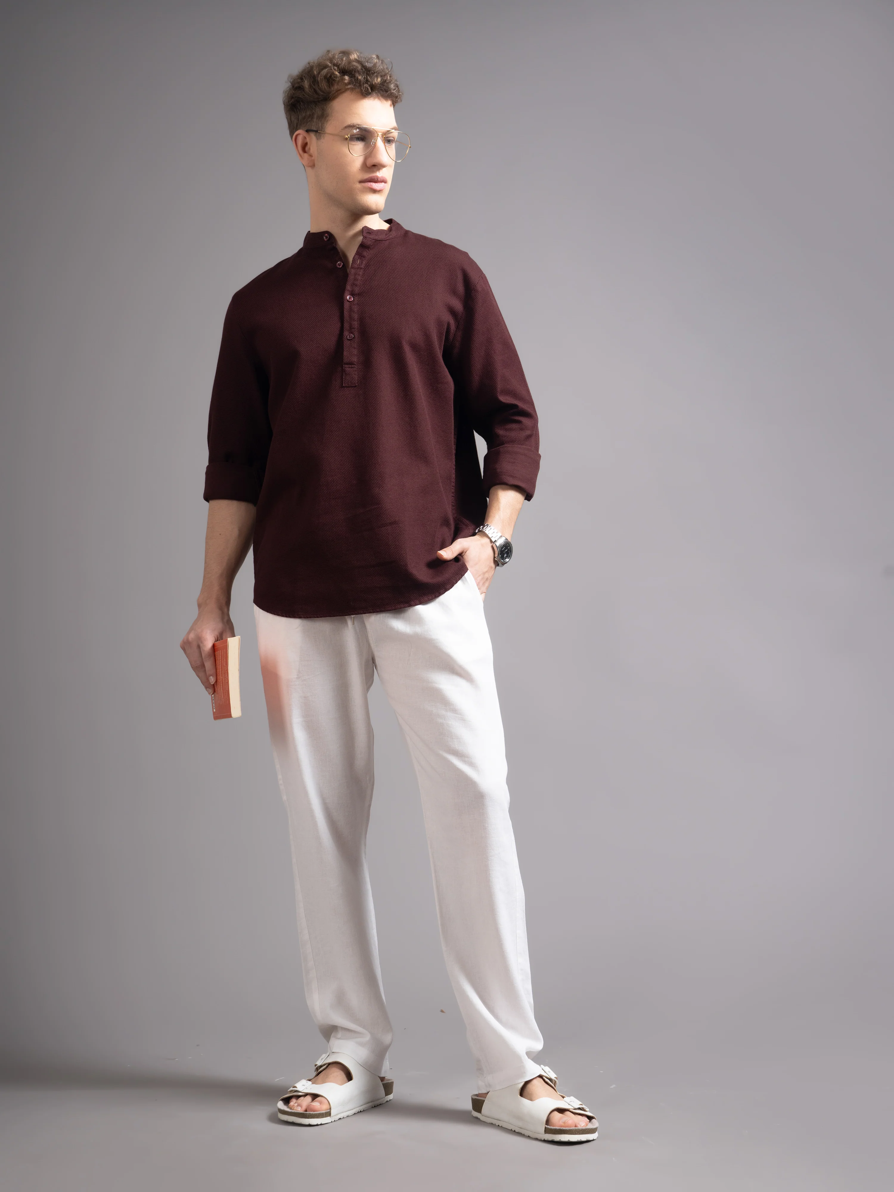 Men Copper Kurta Shirt - Image 8