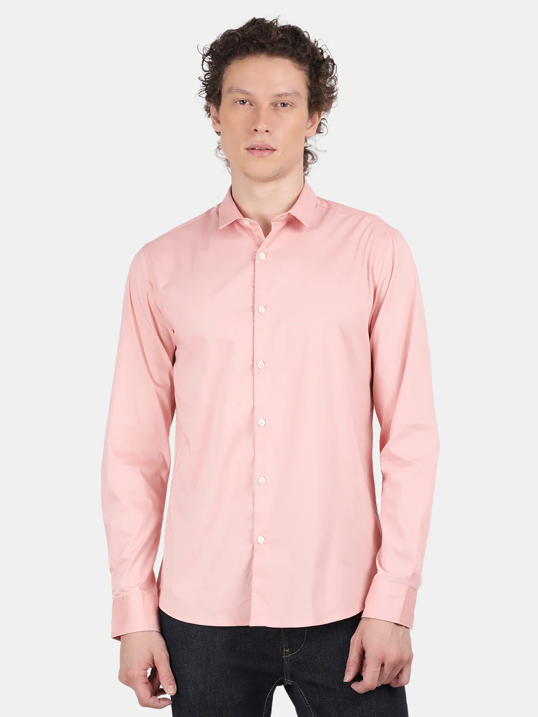 Men Coral Slim Fit Spread Collar Full Sleeve Casual Shirt - Image 2