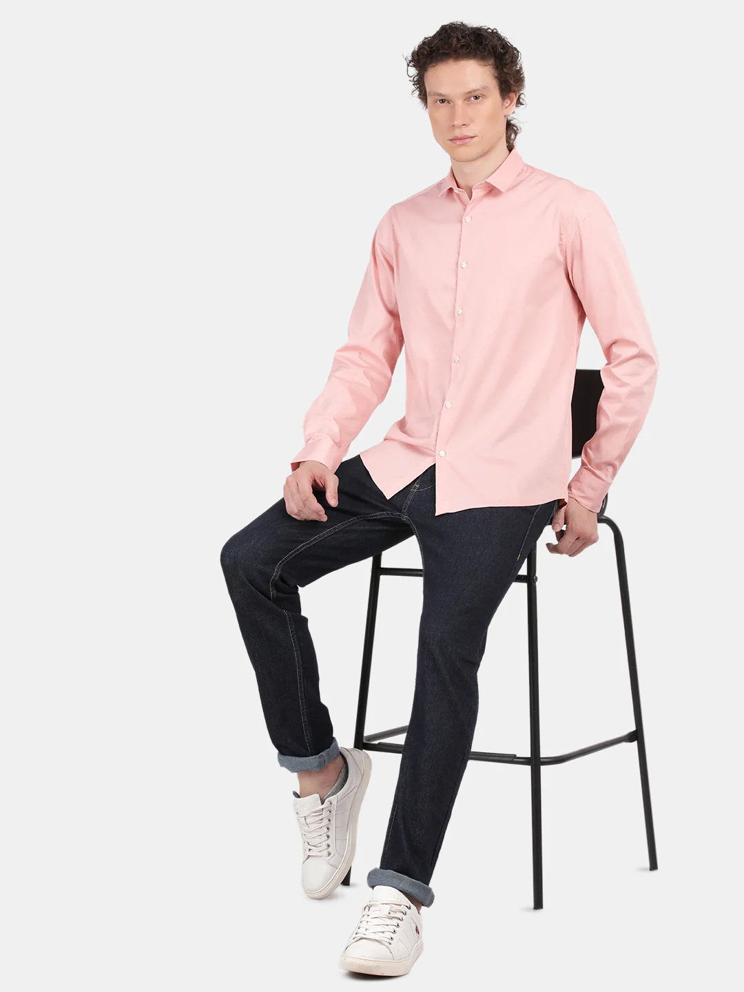 Men Coral Slim Fit Spread Collar Full Sleeve Casual Shirt - Image 4