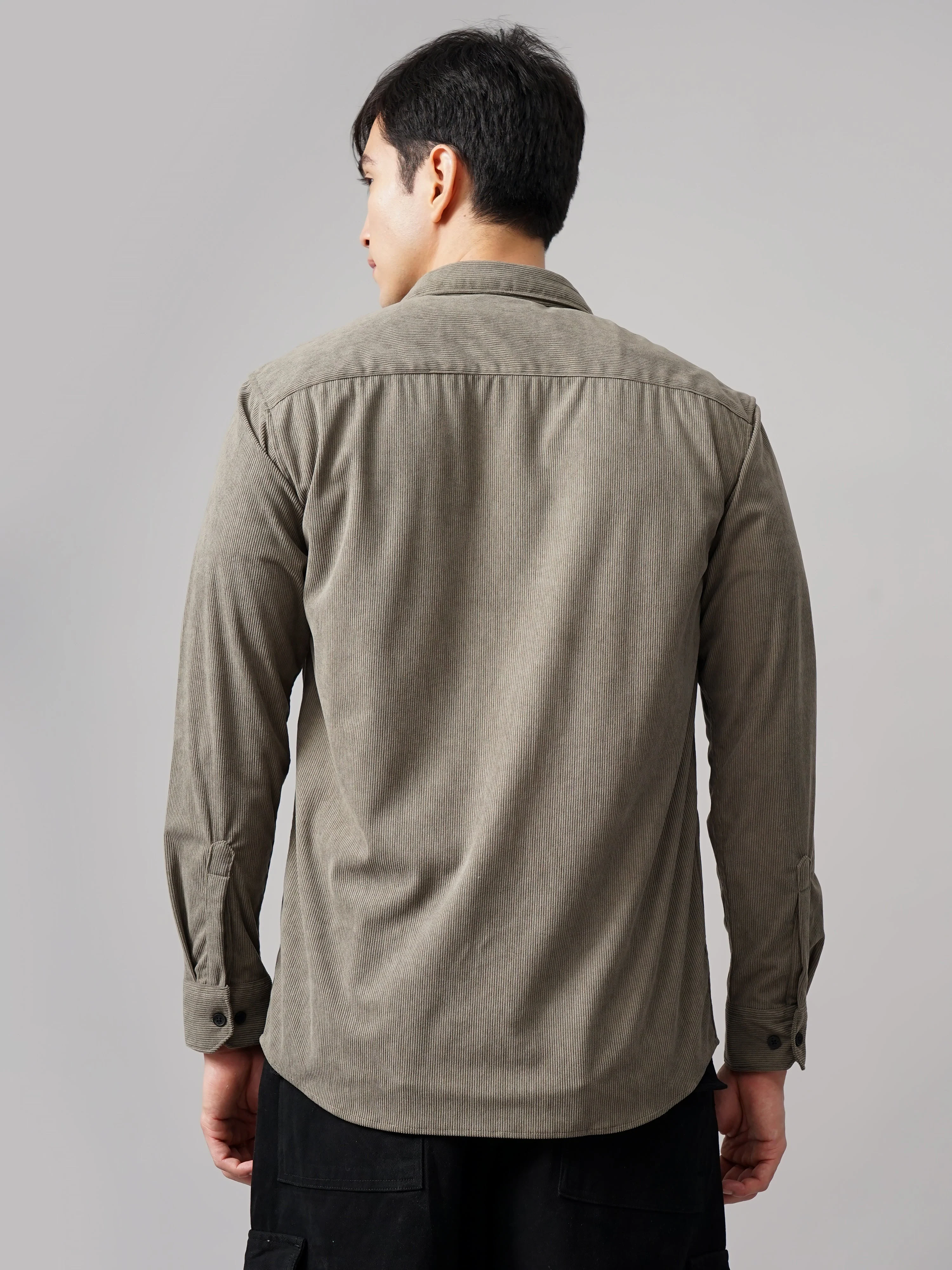 Men Cordage Double Pocket Grey Shirt - Image 2