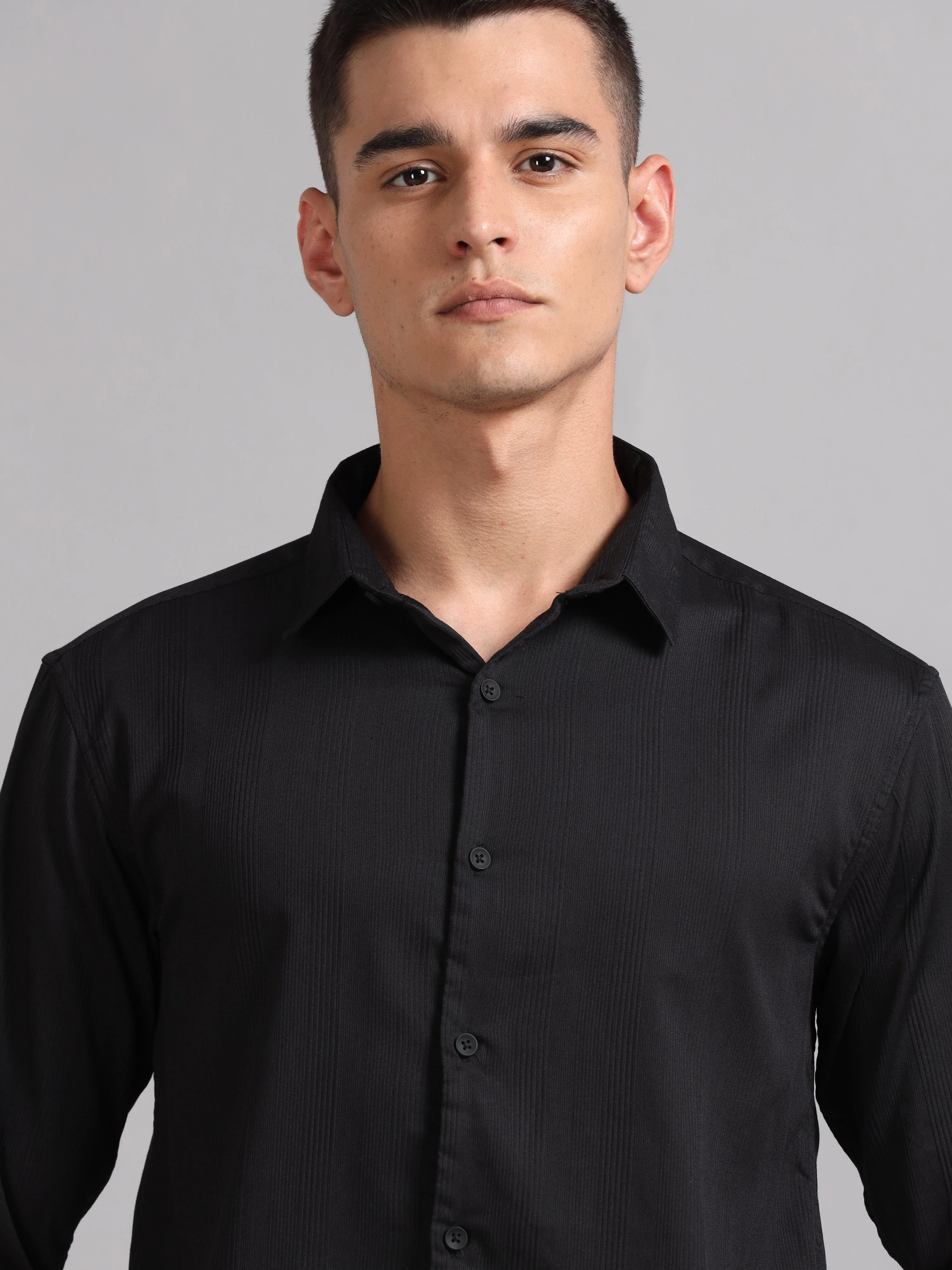 Men Cordura Solid Black Shirt - Image 4