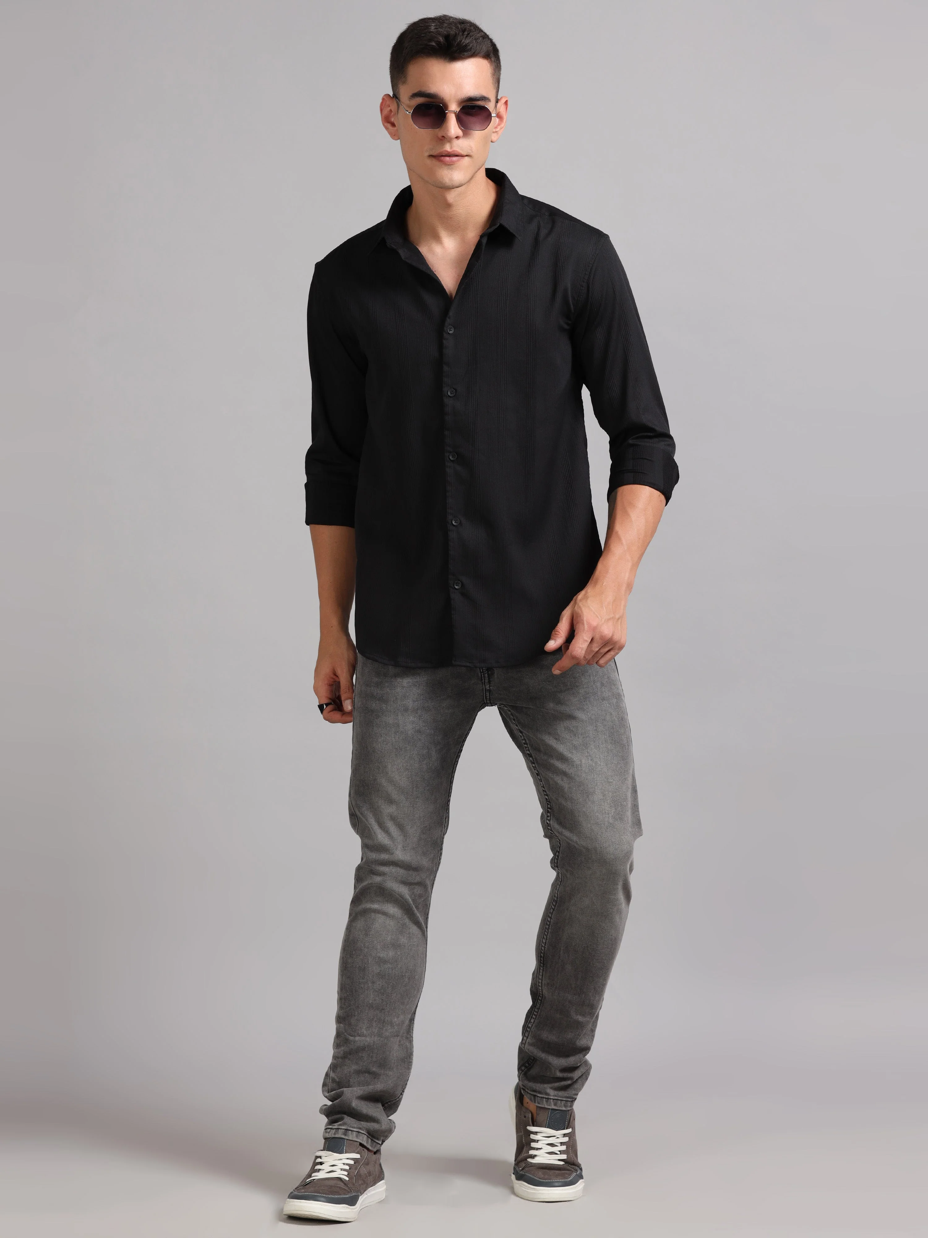 Men Cordura Solid Brown Shirt - Image 6
