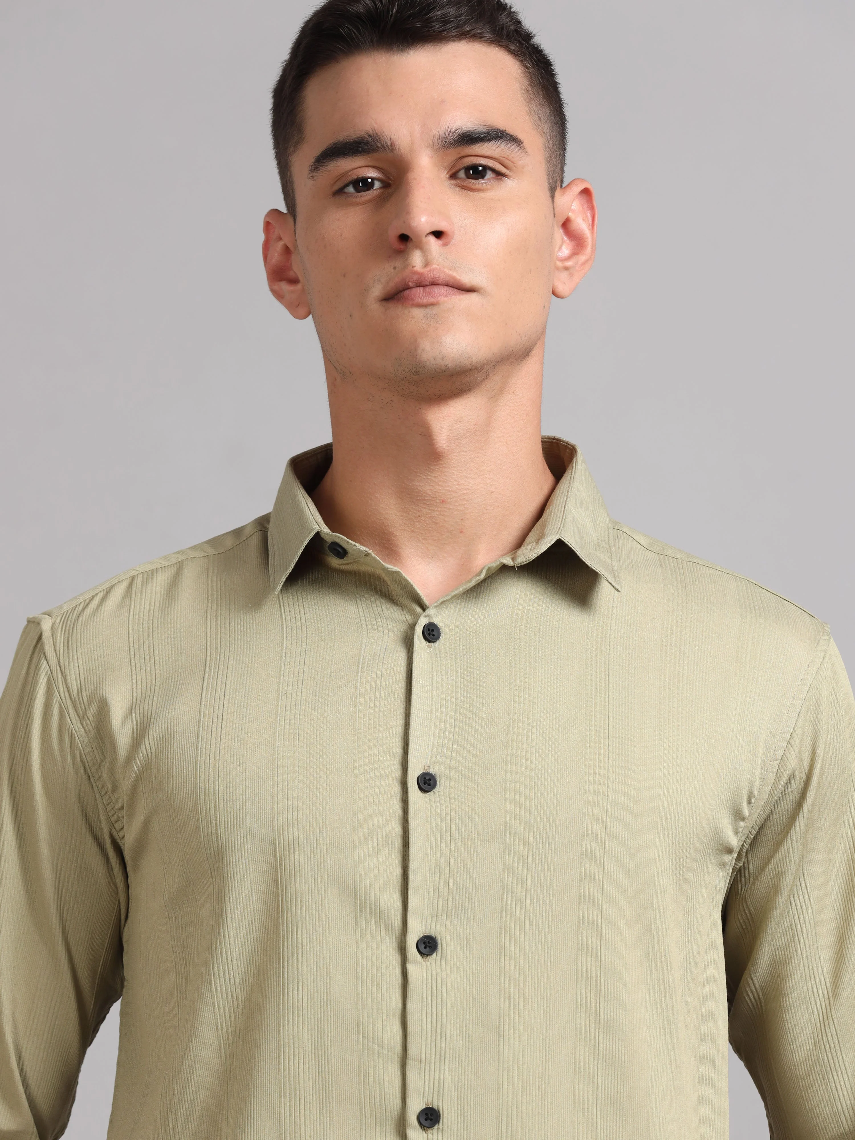 Men Cordura Solid Green Shirt - Image 4