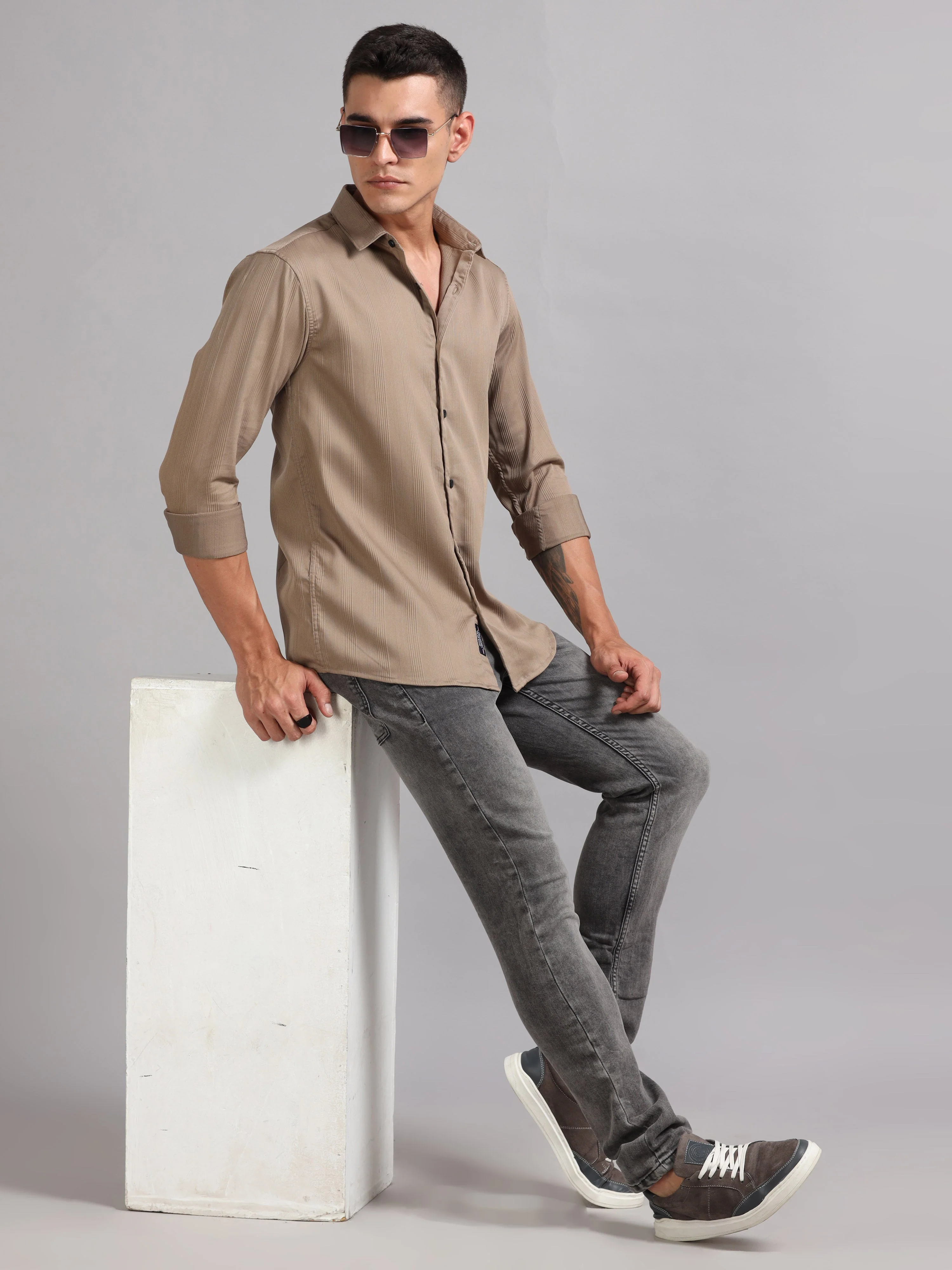 Men Cordura Solid Green Shirt - Image 6