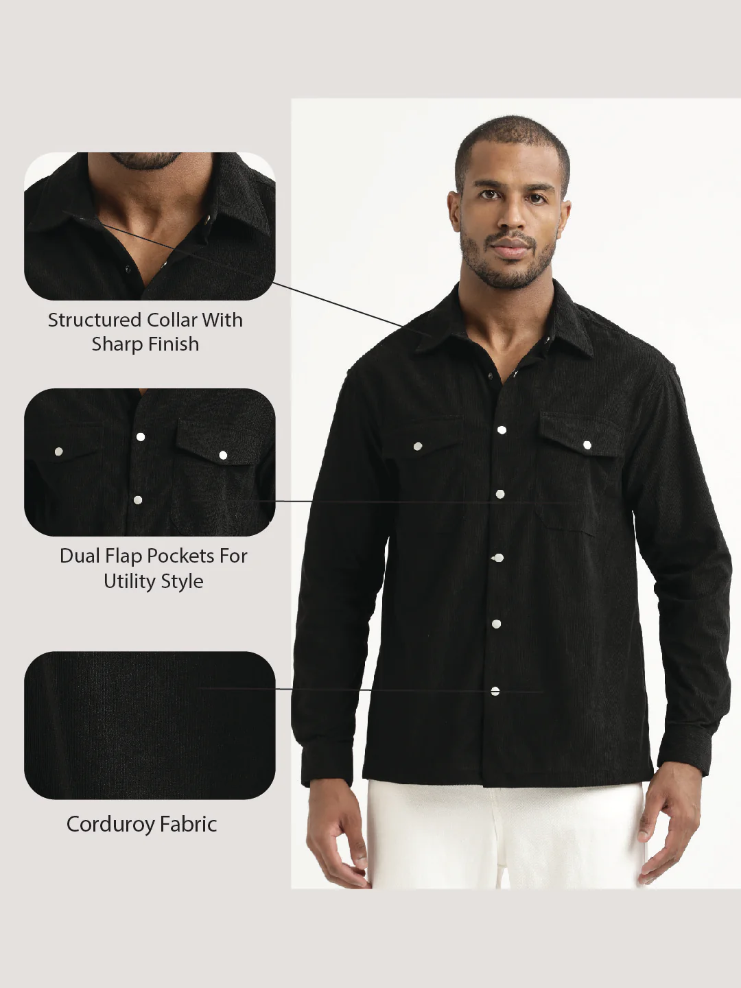Men Corduroy Overshirt - Image 11