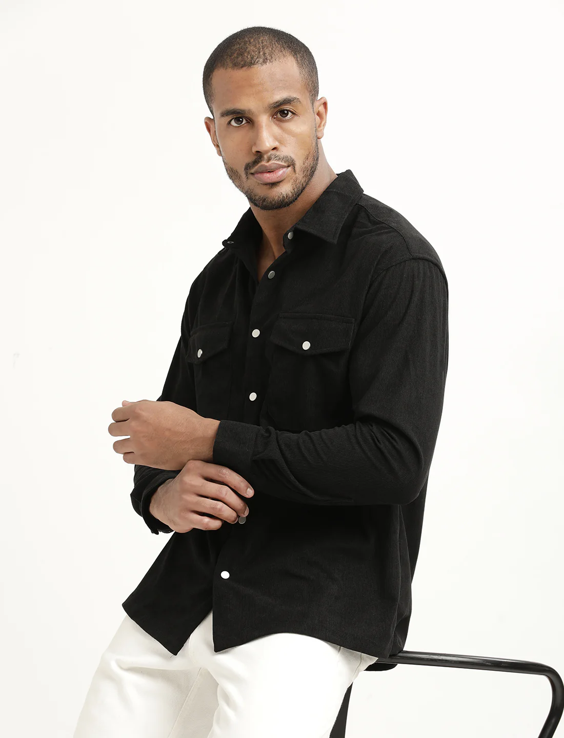 Men Corduroy Overshirt - Image 8
