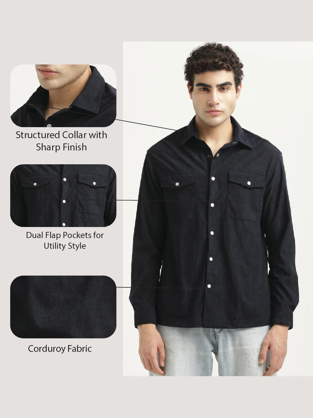 Men Corduroy Overshirt - Image 2