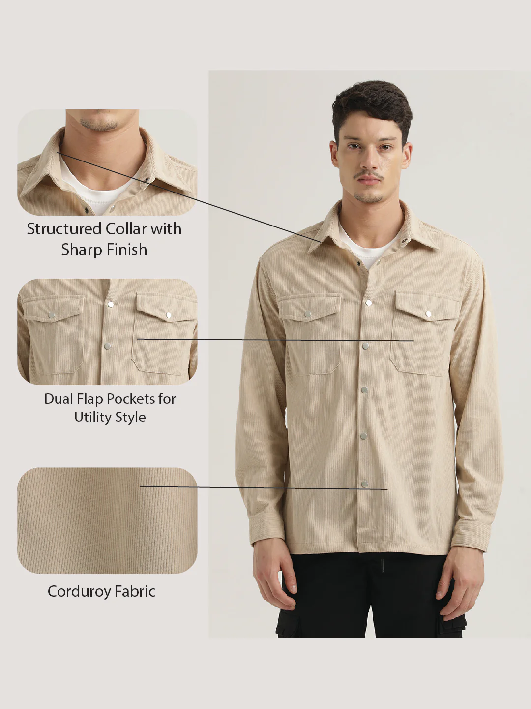 Men Corduroy Overshirt - Image 2