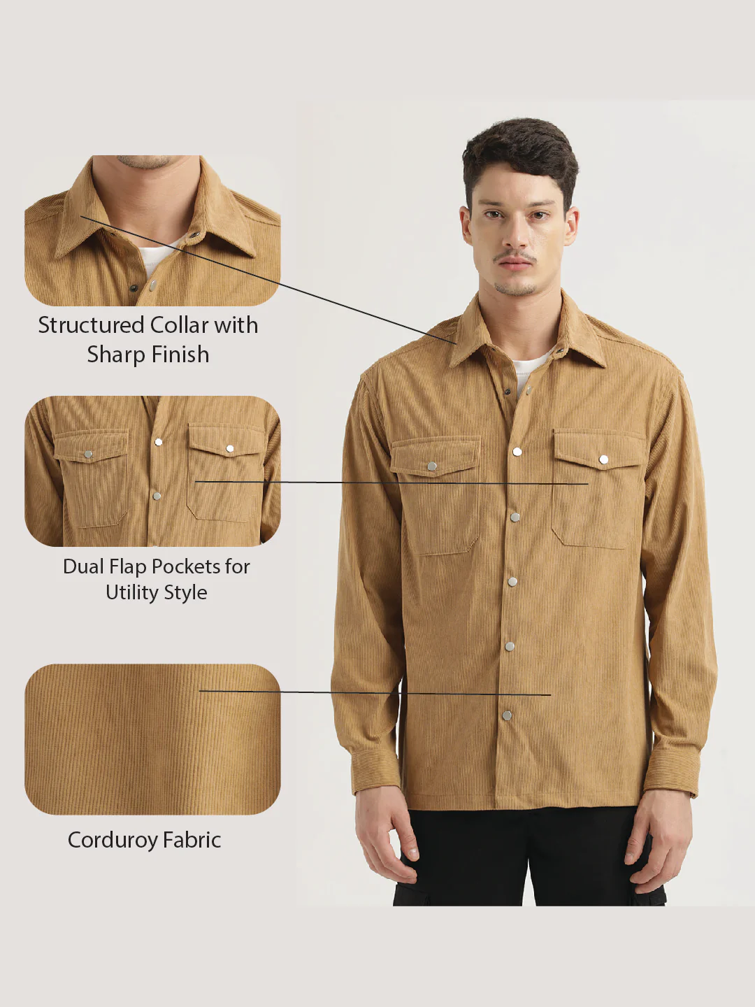 Men Corduroy Overshirt - Image 2