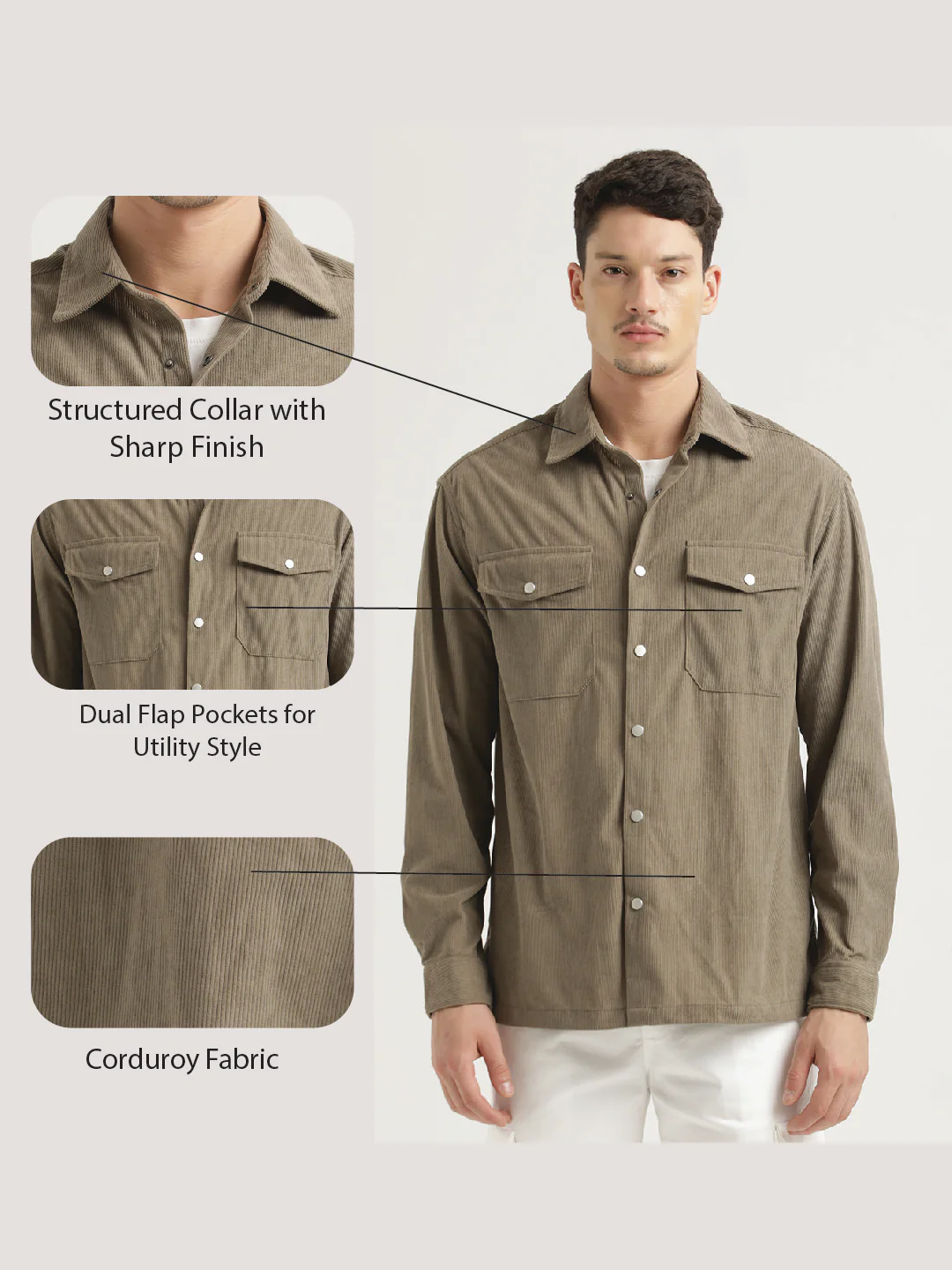 Men Corduroy Overshirt - Image 6