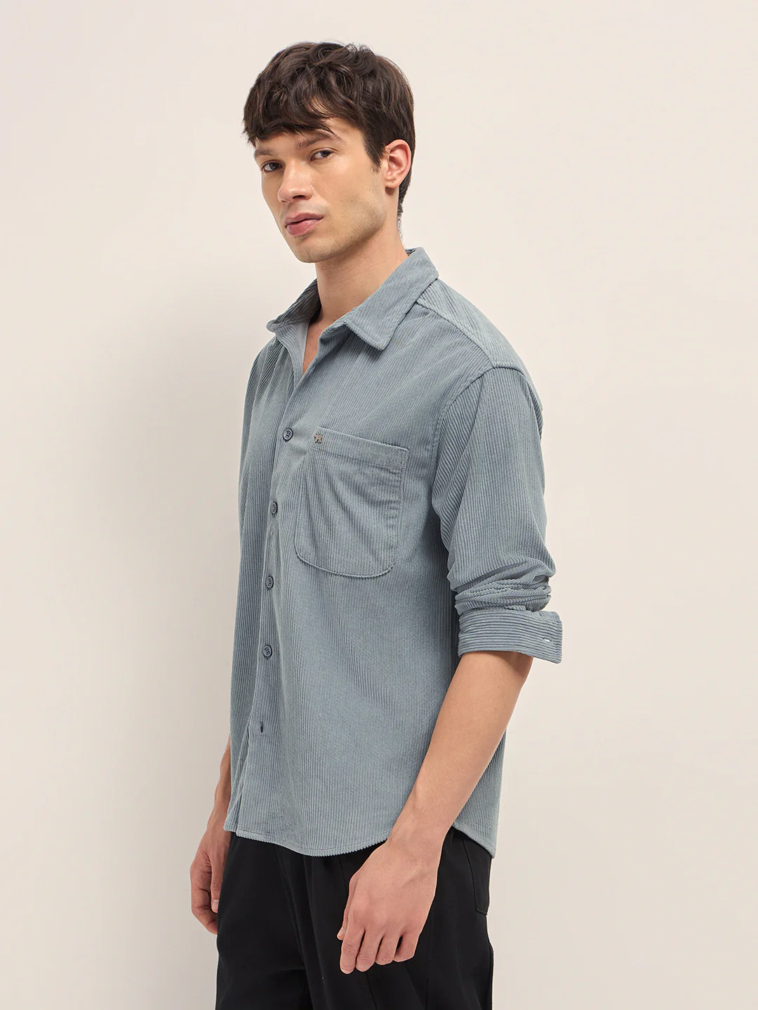 Men Corduroy Relaxed Fit Casual Shirt - Image 3