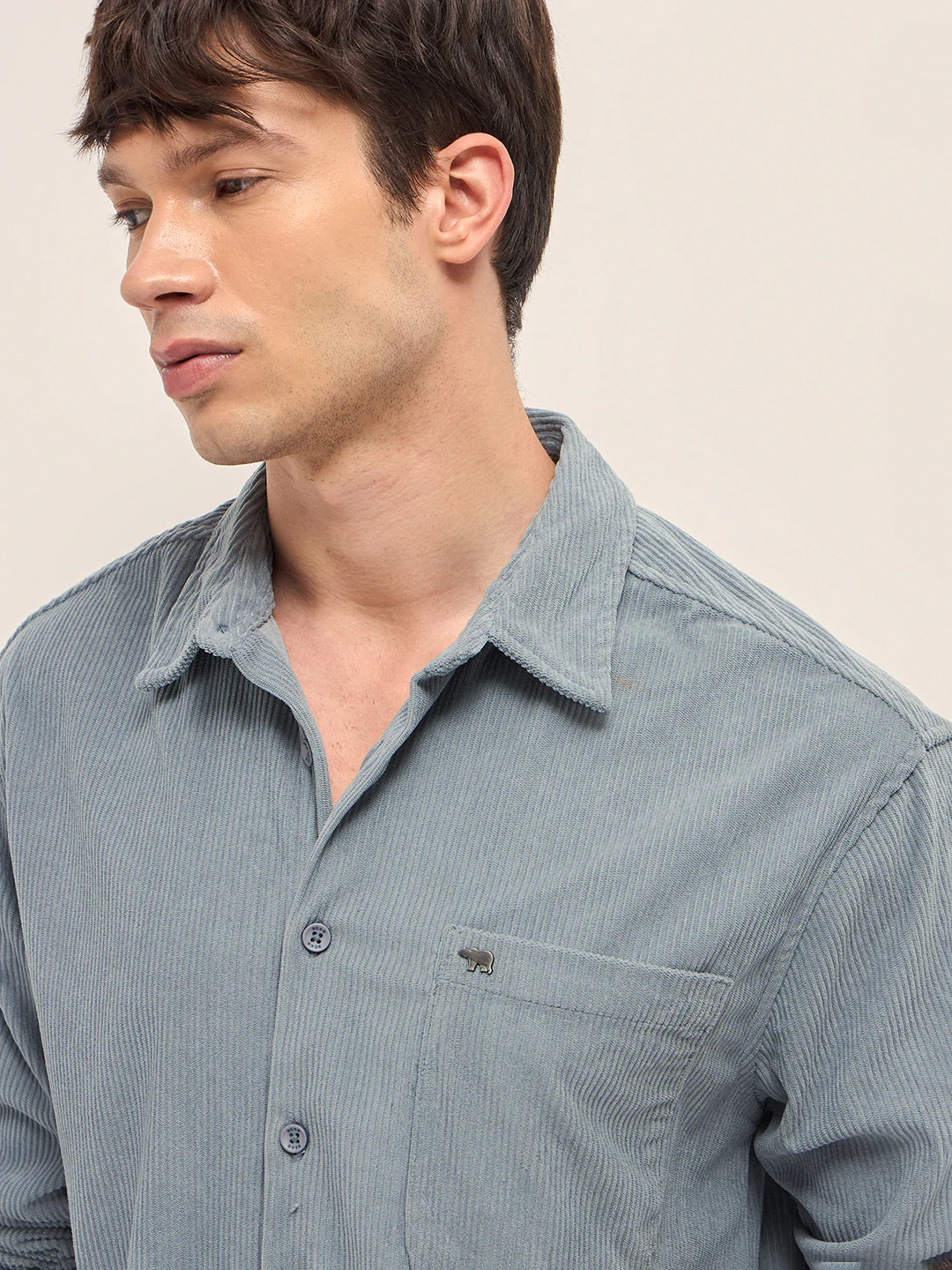 Men Corduroy Relaxed Fit Casual Shirt - Image 5