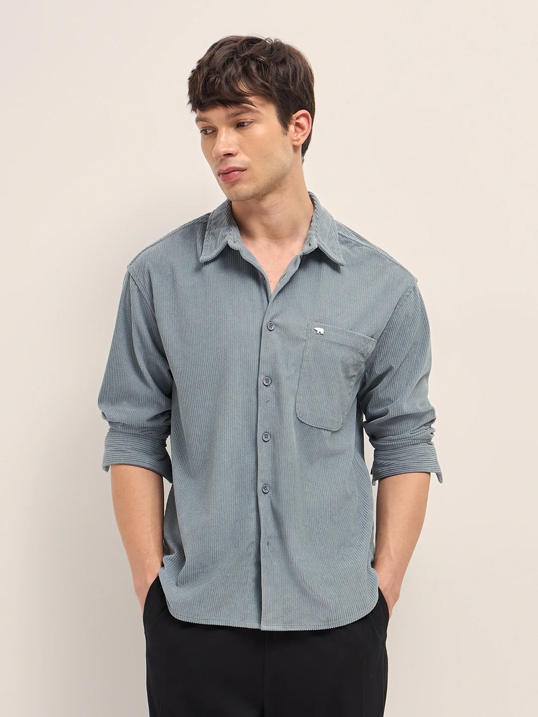 Men Corduroy Relaxed Fit Casual Shirt - Image 6