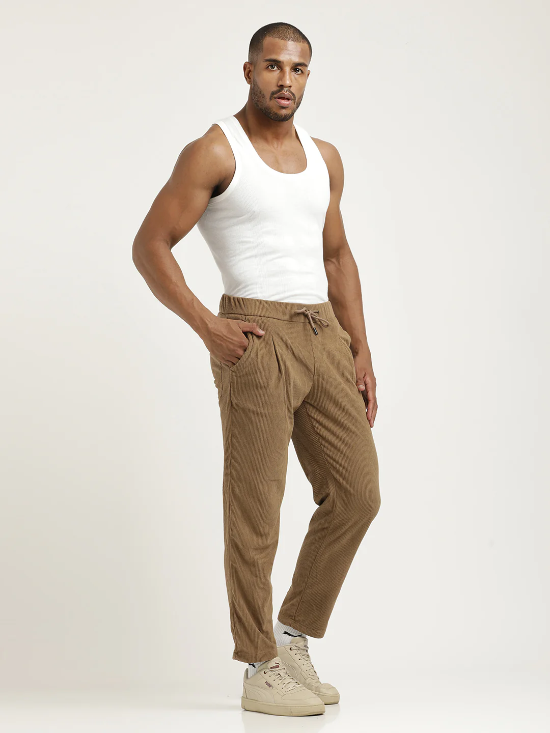 Men Corduroy Trousers with 3 Pockets - Image 3