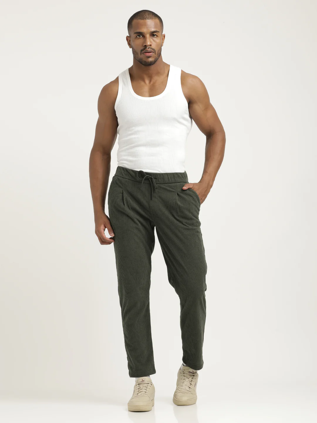 Men Corduroy Trousers with 3 Pockets - Image 3