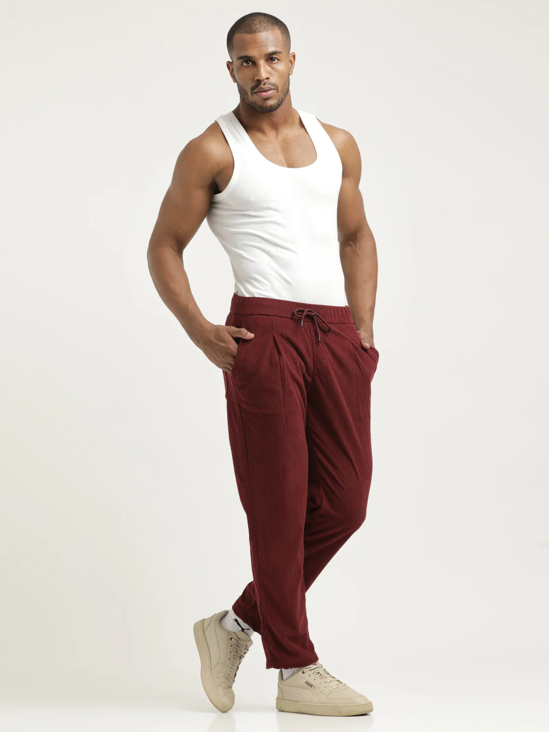 Men Corduroy Trousers with 3 Pockets - Image 3