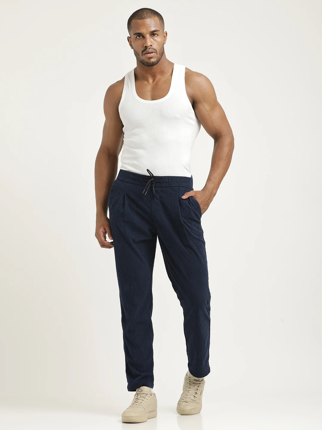 Men Corduroy Trousers with 3 Pockets - Image 3