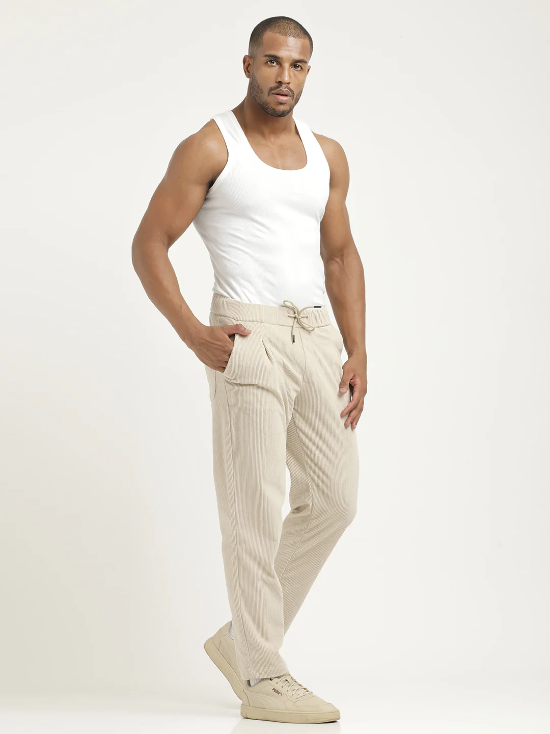 Men Corduroy Trousers with 3 Pockets - Image 3