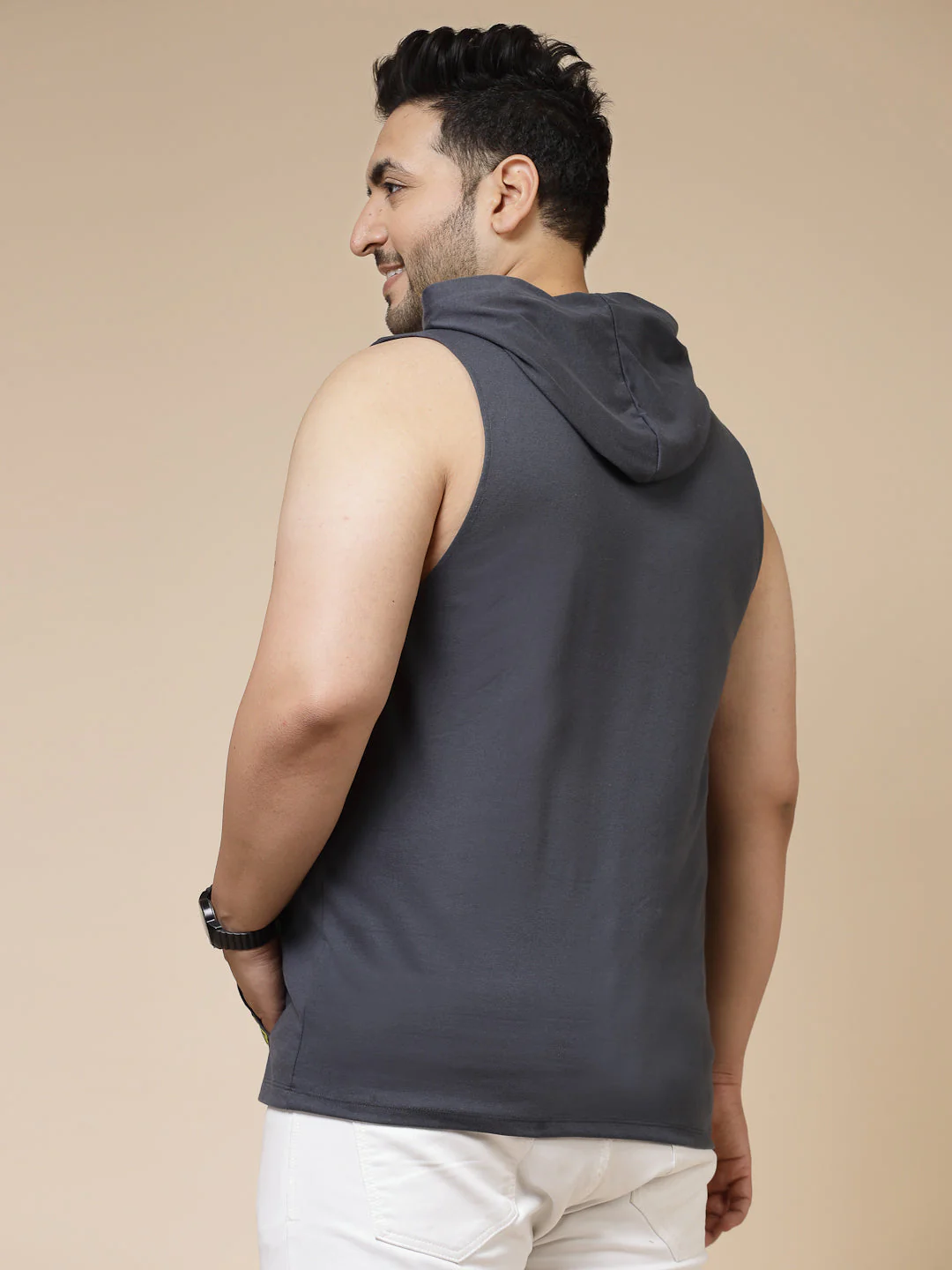 Men Cotton Fabric Canvas Typography Vest Tshirt - Image 2