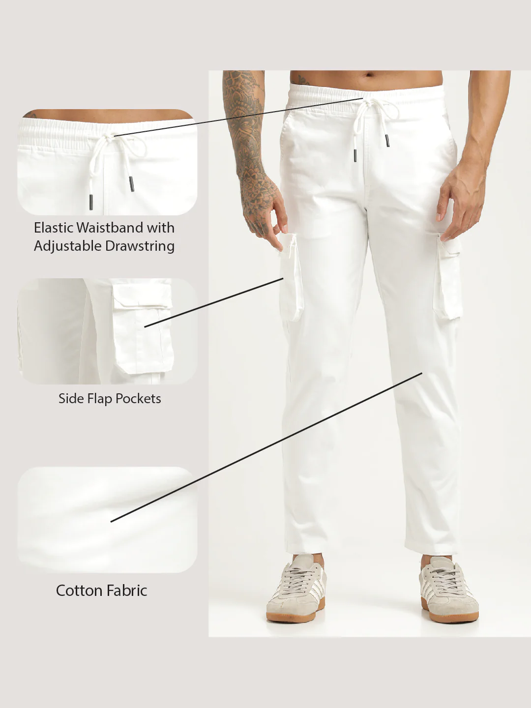 Men Cotton Cargo Trousers - Image 2