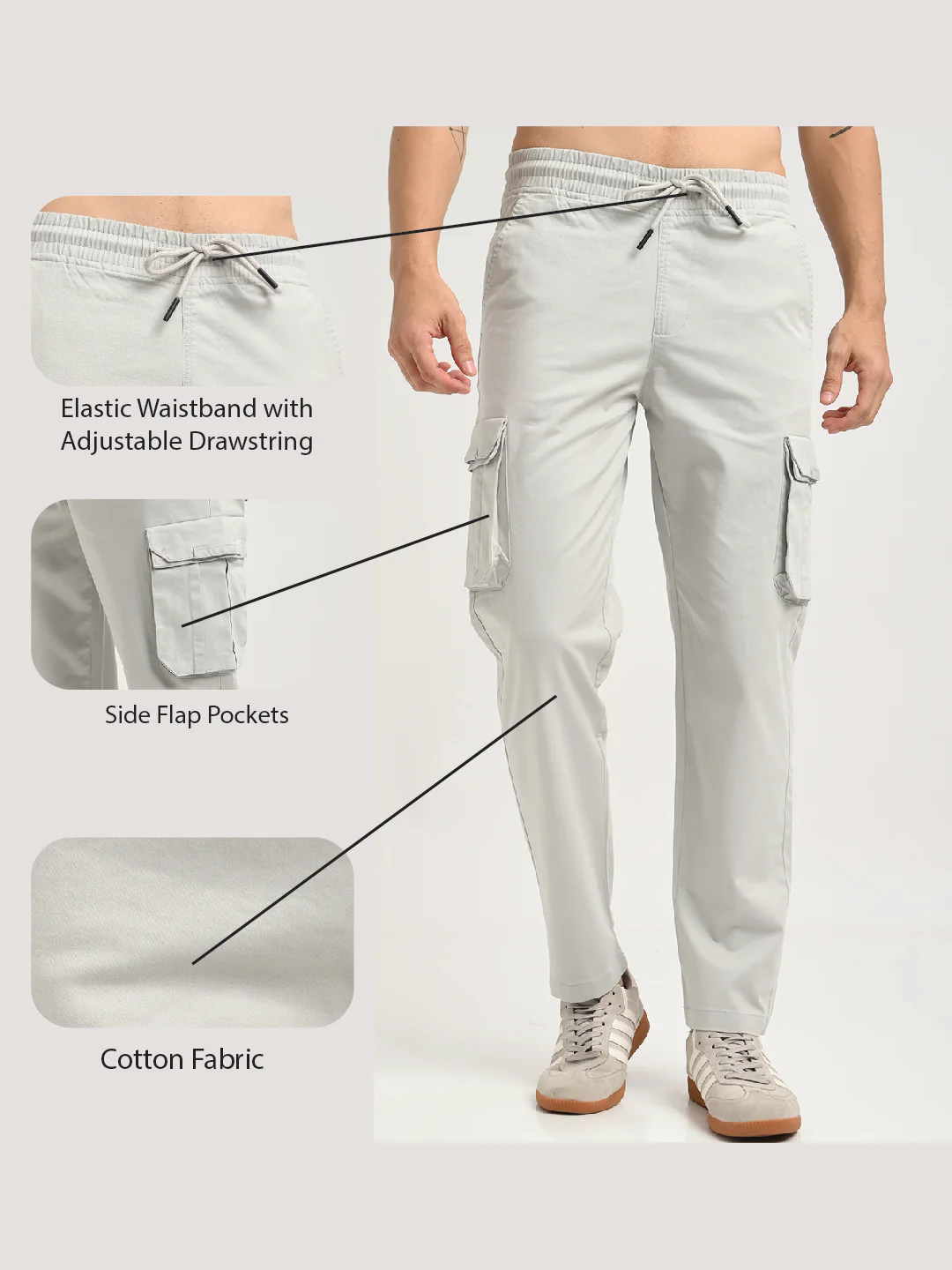 Men Cotton Cargo Trousers - Image 2