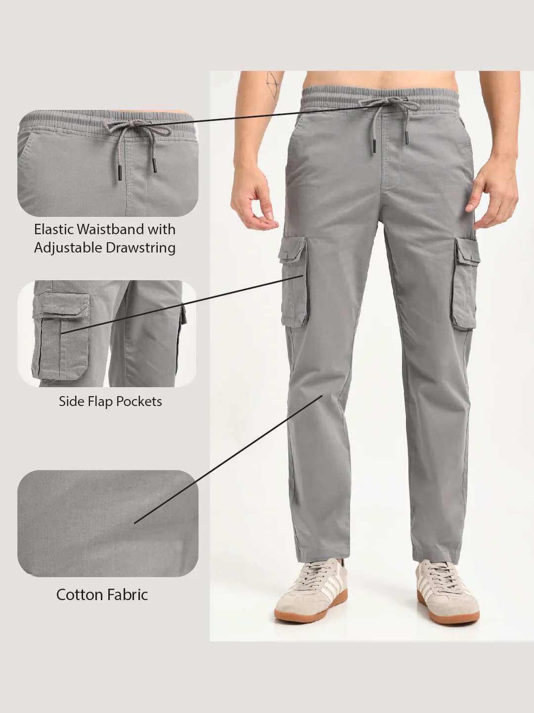 Men Cotton Cargo Trousers - Image 2