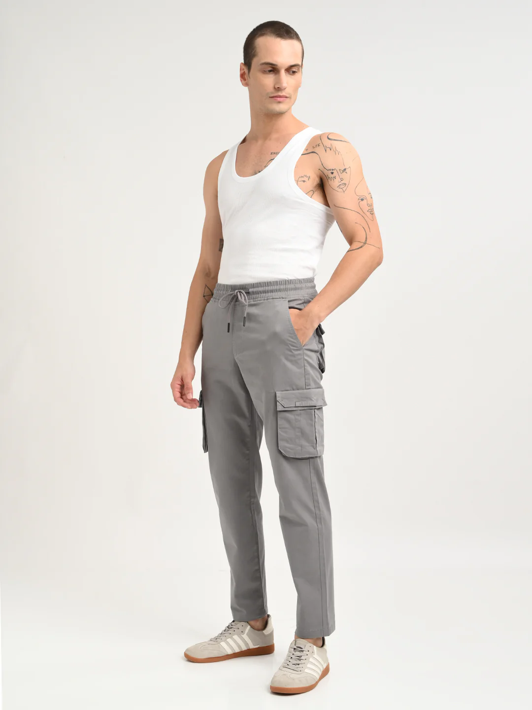 Men Cotton Cargo Trousers - Image 3