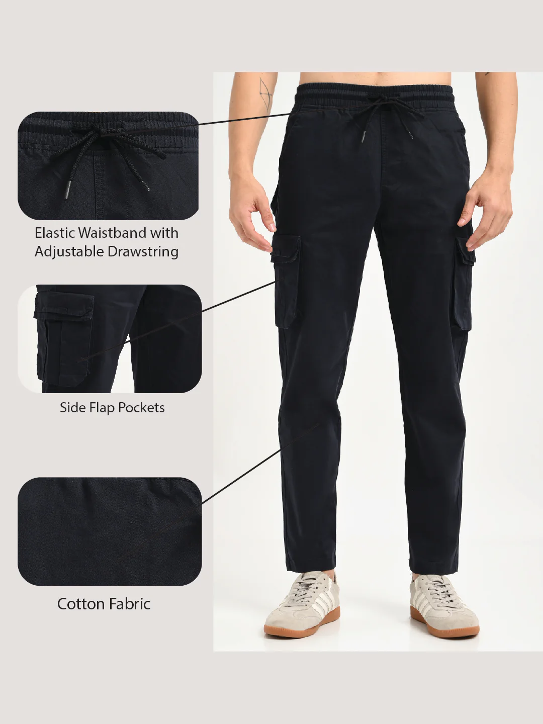Men Cotton Cargo Trousers - Image 2