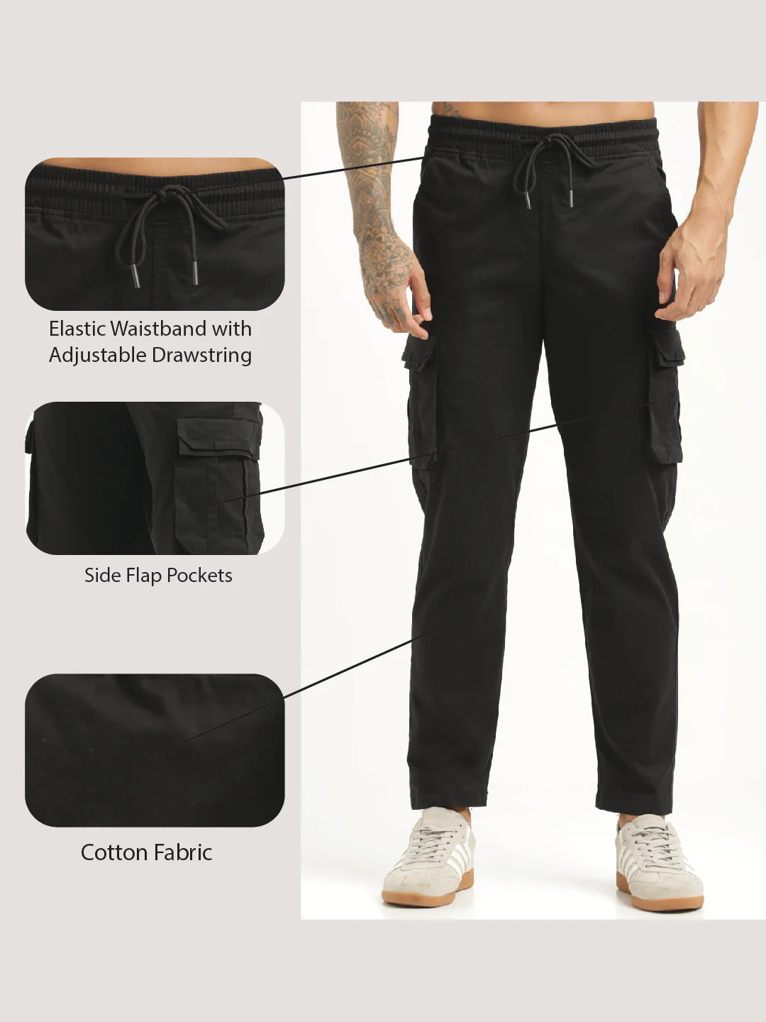 Men Cotton Cargo Trousers - Image 2