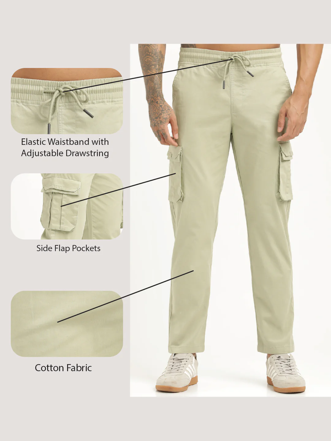 Men Cotton Cargo Trousers - Image 2