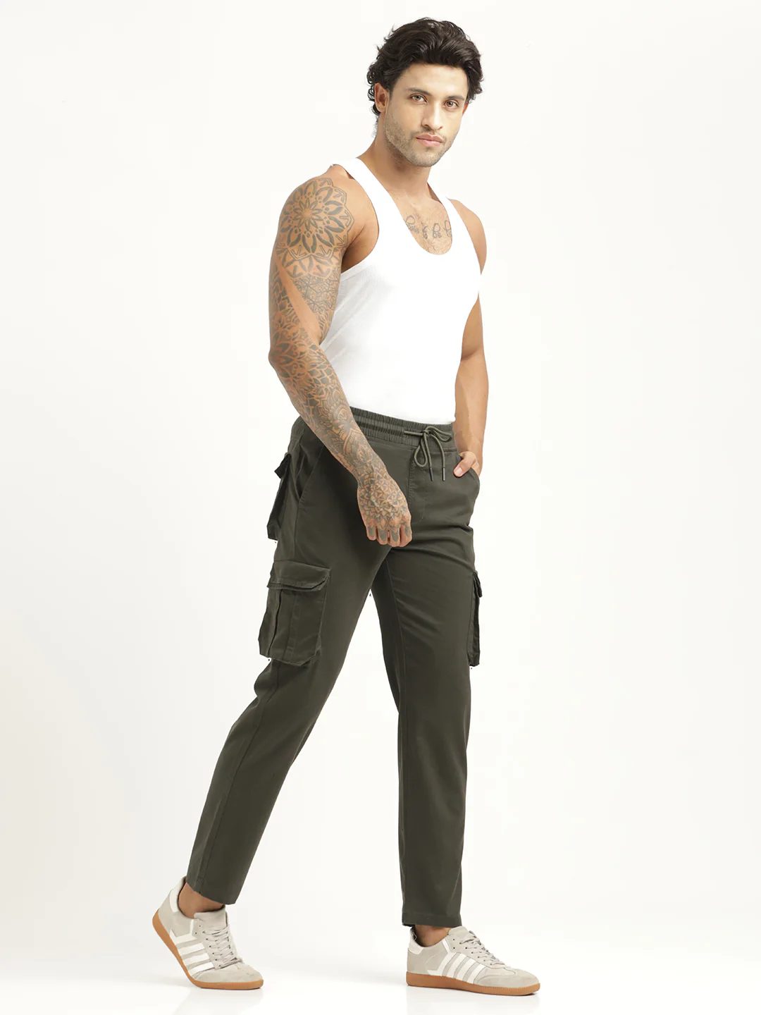 Men Cotton Cargo Trousers - Image 3