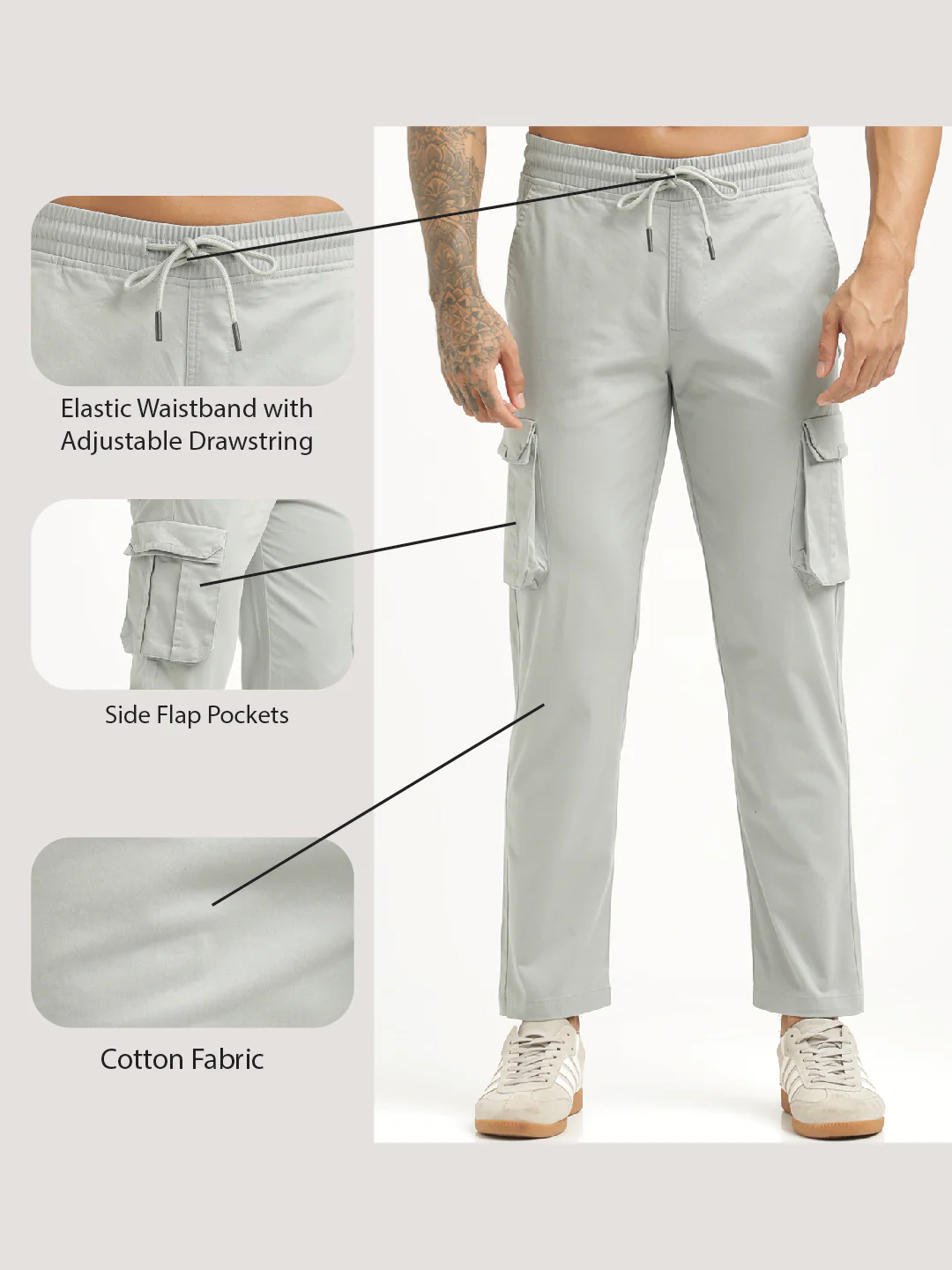 Men Cotton Cargo Trousers - Image 2